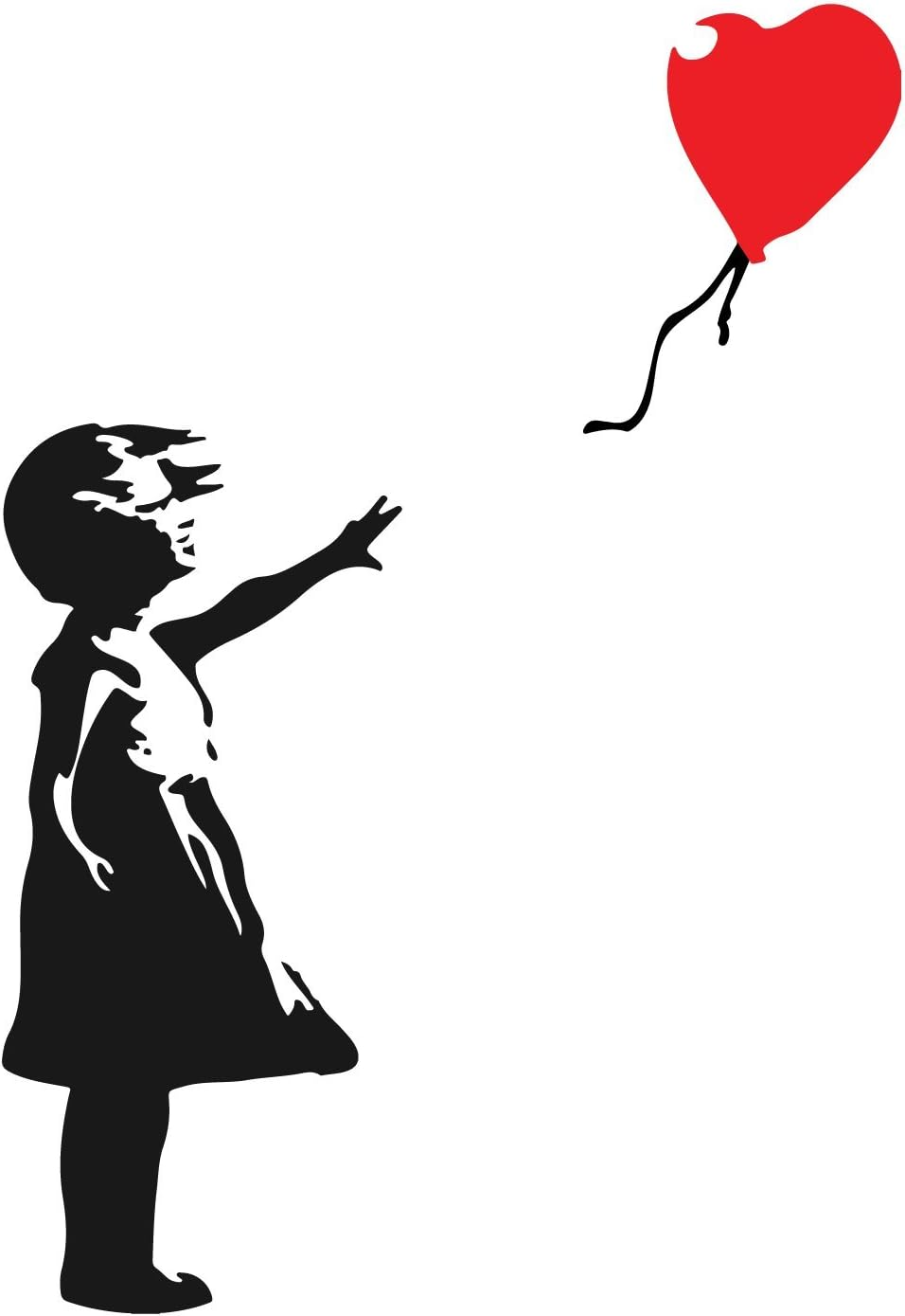 Decorsfuk.Co Banksy Girl with Balloon | Wall Decoration Graffiti Vinyl Sticker | Urban Art Window, Car, Laptop Sticker &ndash; Large &ndash; 26 X 18 Cm image number 1
