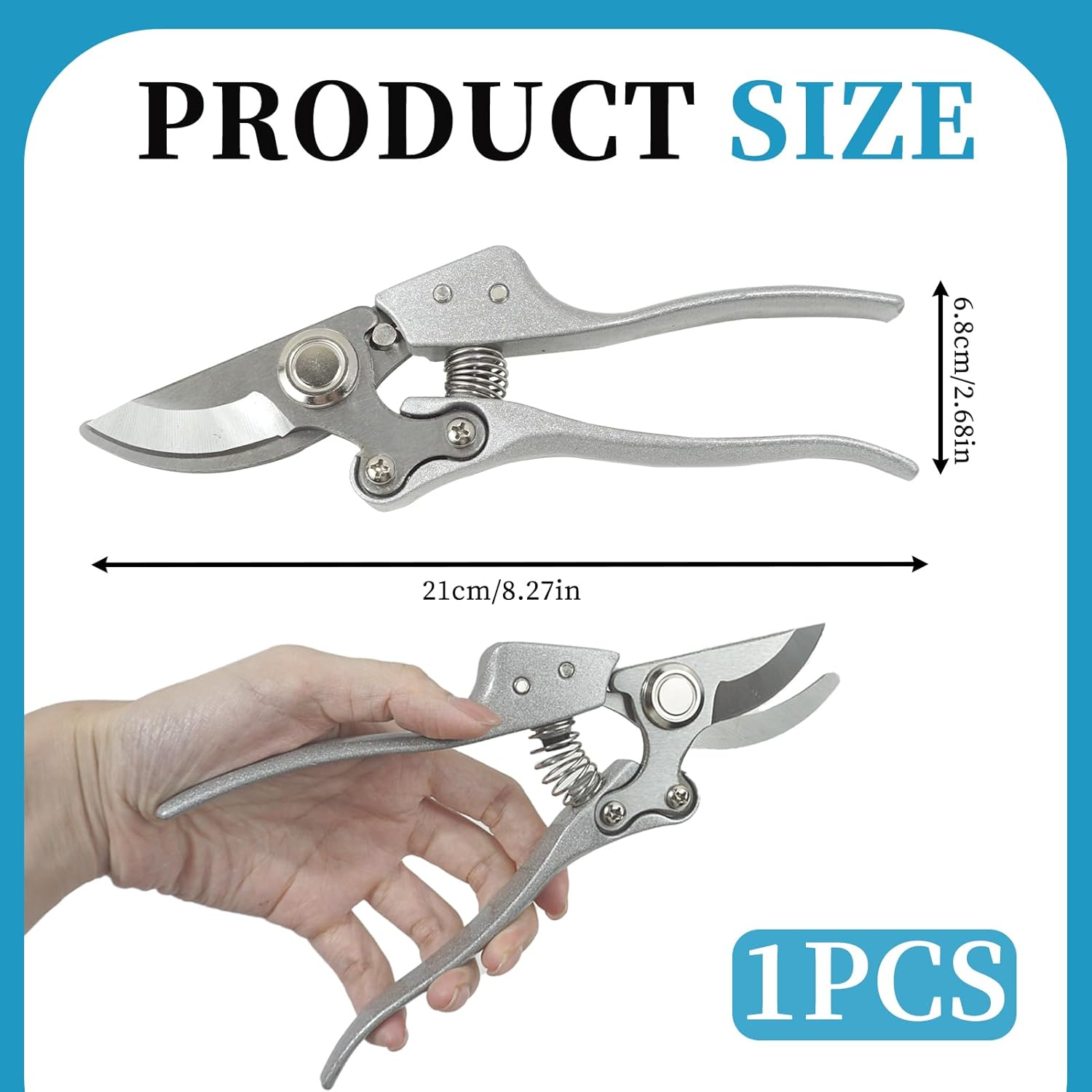8" Bypass Pruning Shears - Stainless Steel Garden Shears, Professional Secateurs for Gardening, Versatile Garden Tools for Bonsai & Edging Border, Essential Gardening Supplies​ image number 3