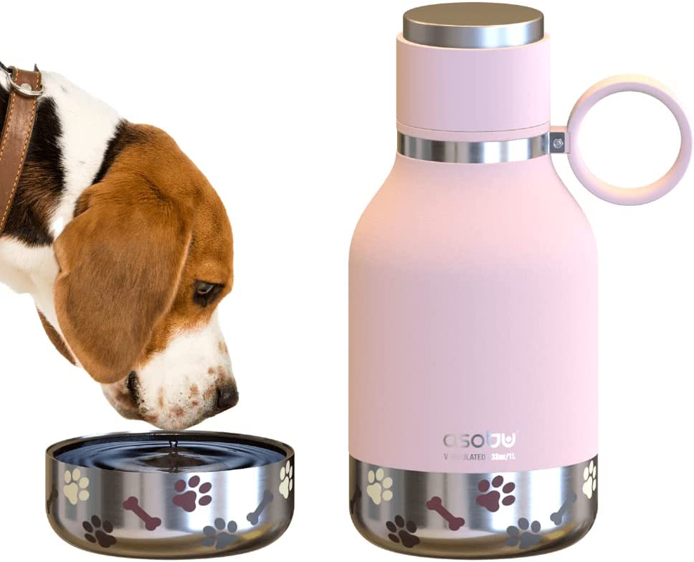 Asobu Stainless Steel Dog Bowl Bottle, Pink, 975 Ml Capacity image number 6