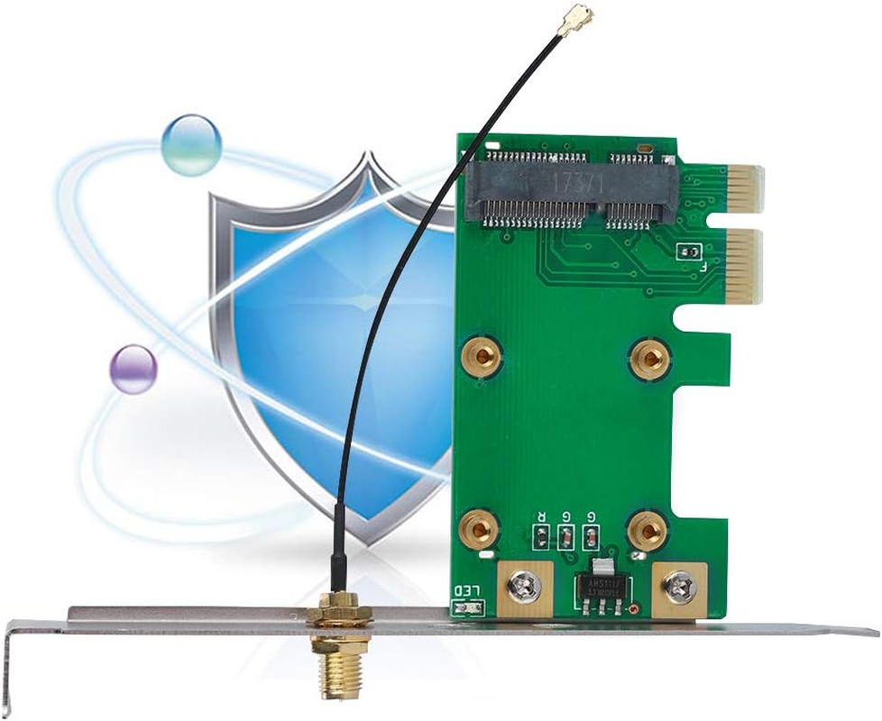 ASHATA PCI Express Riser Card, Mini PCI-E to PCI-E, Supports Network Cards, SSD, WLAN, WWLAN, Mini Card to Desktop PC, 4.8 Inches image number 4