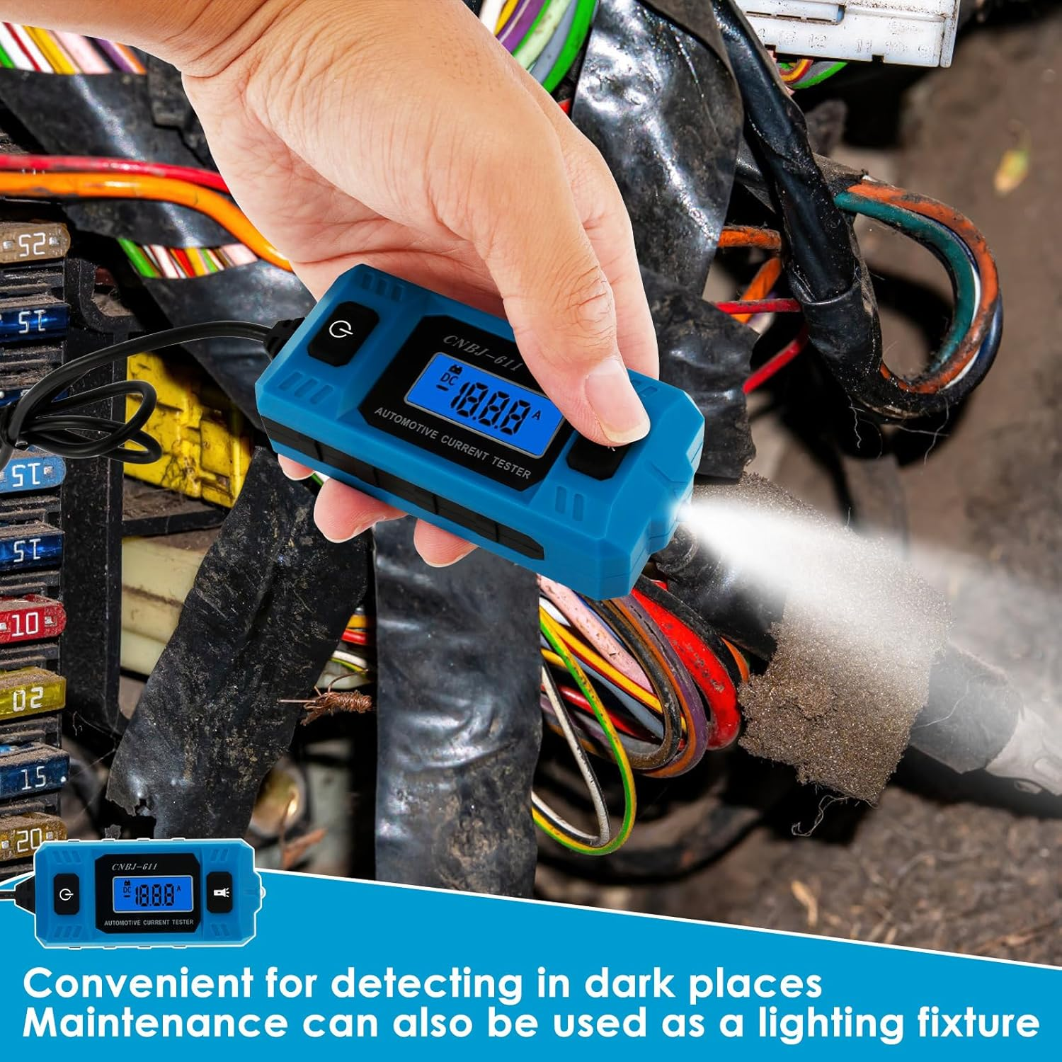 Car Circuit Tester with Display, Automotive Circuit Tester, Max 48V Automotive Circuit Tester, Accurate Car Fuse Tester, for Fuse Testing,Light Sockets, Short Circuits, Wires, Electricians image number 1