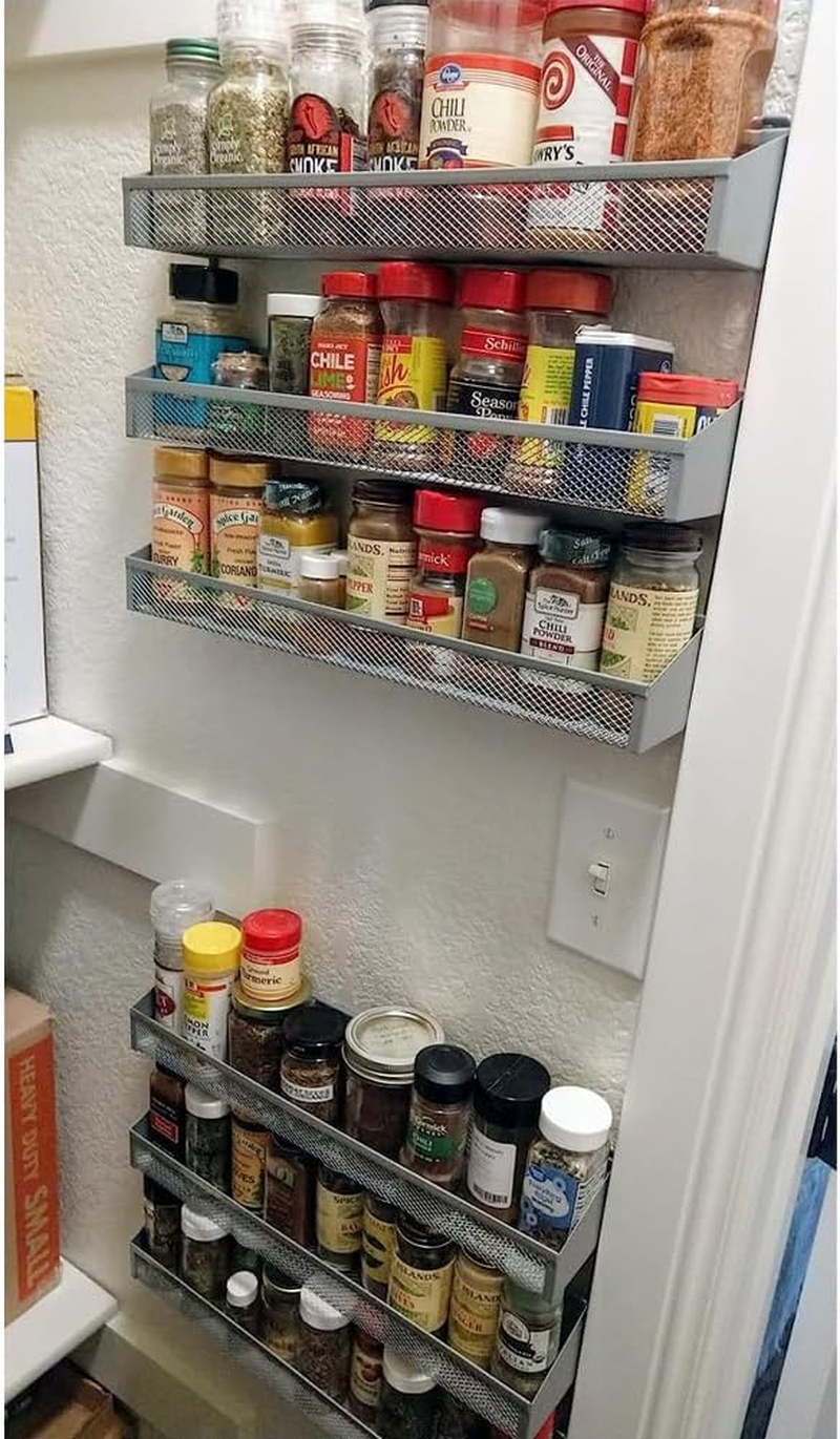 Spice Rack Wall Mounted with 2 Pack,3 Tier Spice Organizer Counter-Top Stand Wall Mounted Storage Rack Hanging Shelf for Kitchen Cabinet, Cupboard, Pantry Door, Bathroom image number 3