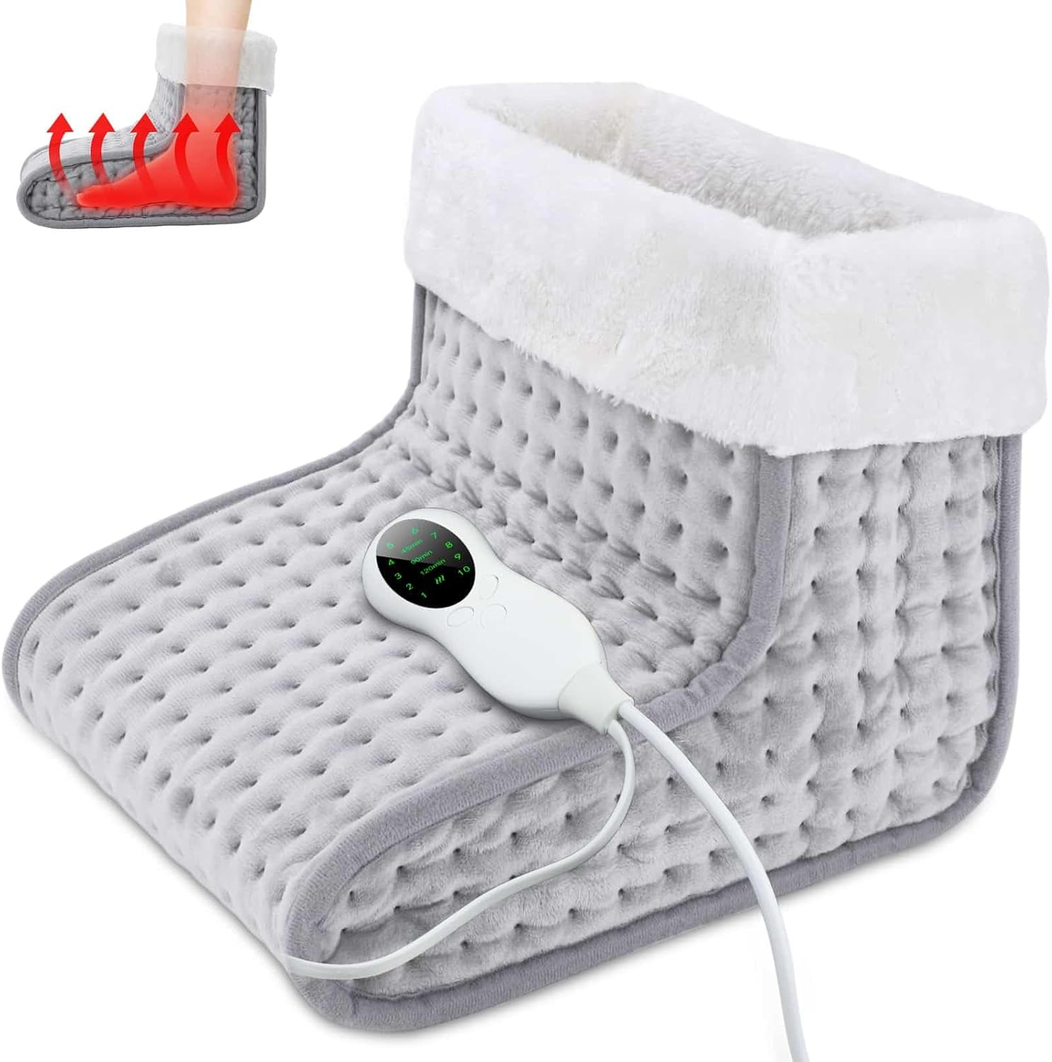 Foot Warmers, under Desk Foot Warmer for Women Men, Electric Heating Pad, 10 Level Heating 3 Level Timer with Auto Shut-Off, Mens Gifts for Anniversary Birthday Retirement Mothers Day image number 1