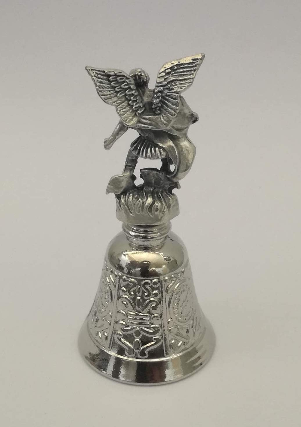 Eurofusioni Liturgical Bell - Silver Plated Saint Michael the Archangel, Guardian Angel for Protection against Demons and Evil Spirits - H 2,9 In image number 4