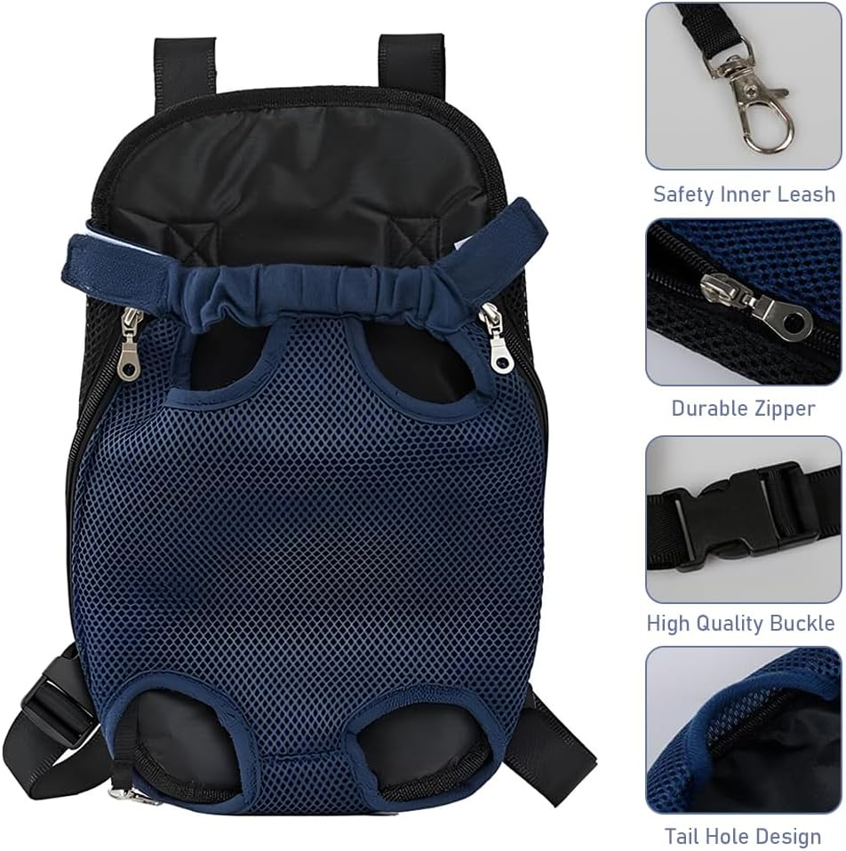Pet Carrier Backpack, Breathable Mesh Fabric Drawstring, Dog Harness with Adjustable Shoulder Straps, Convenient to Carry, Outdoors, Walking, Travel, Outings, Pet Supplies, L