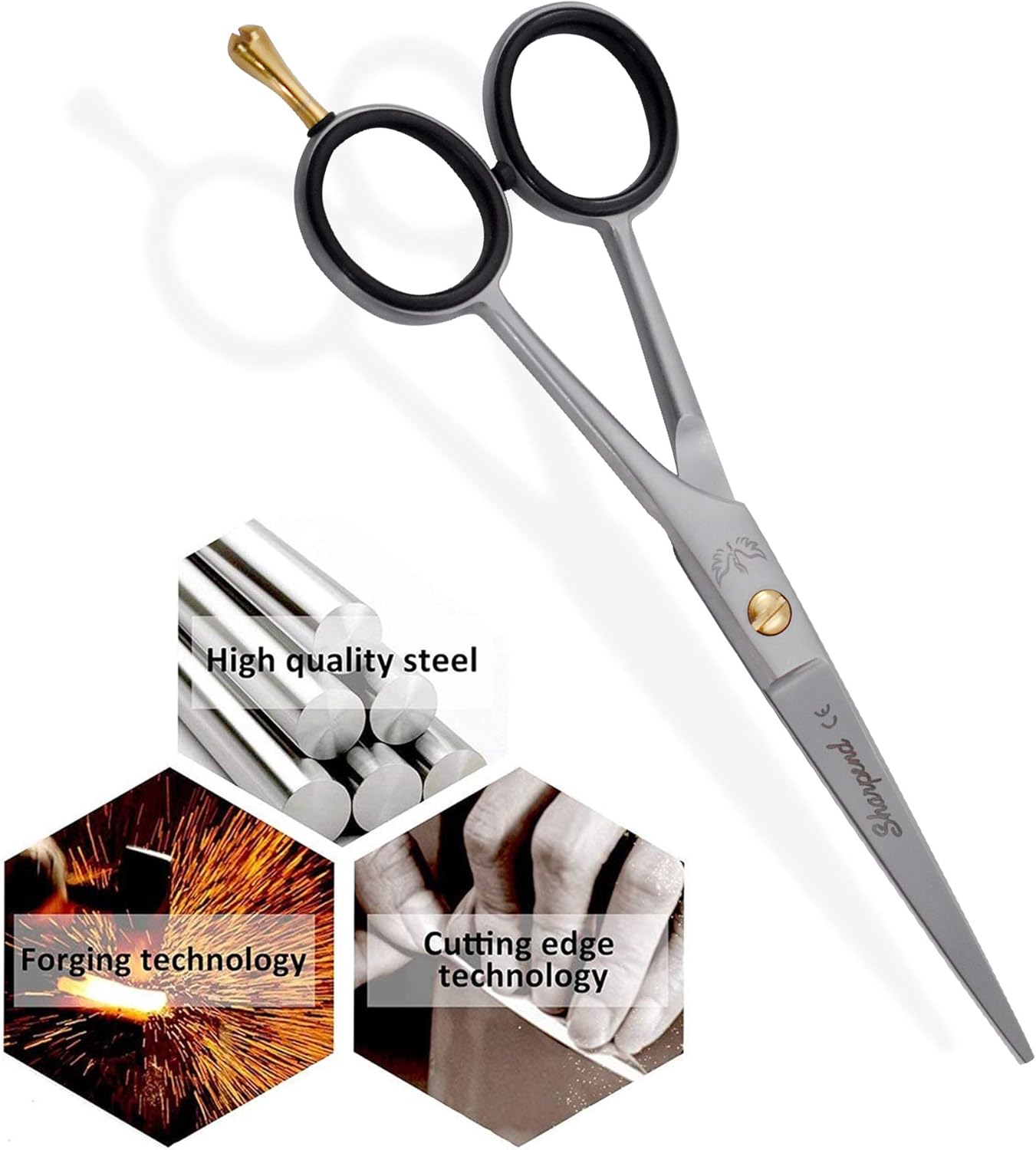 Hair Cutting Scissors Professional 6'' Hairdressing Shears, Thinning Scissors, Japanese Stainless Steel Razor Sharp Scissors for Barber & Salon Kit for Men & Women image number 6