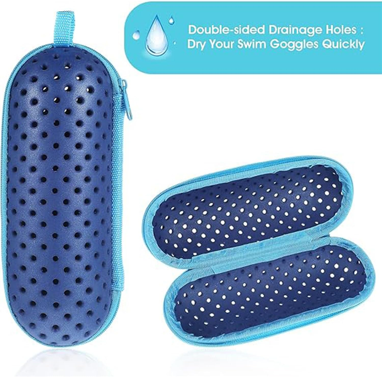 Songholee Swim Goggle Case, Goggle Case with Drain Hole for Swimming Goggles Sunglasses Zipper Eyeglasses Case Protective Cases for Goggles Men Women Swimming Accessories - Rose Red image number 4