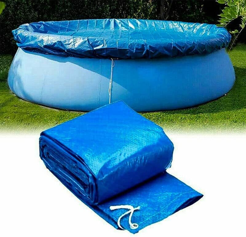 AIMALL round Swimming Pool Cover Lot for Garden Outdoor Paddling Family Pools, Durable PE Material, Blue image number 4