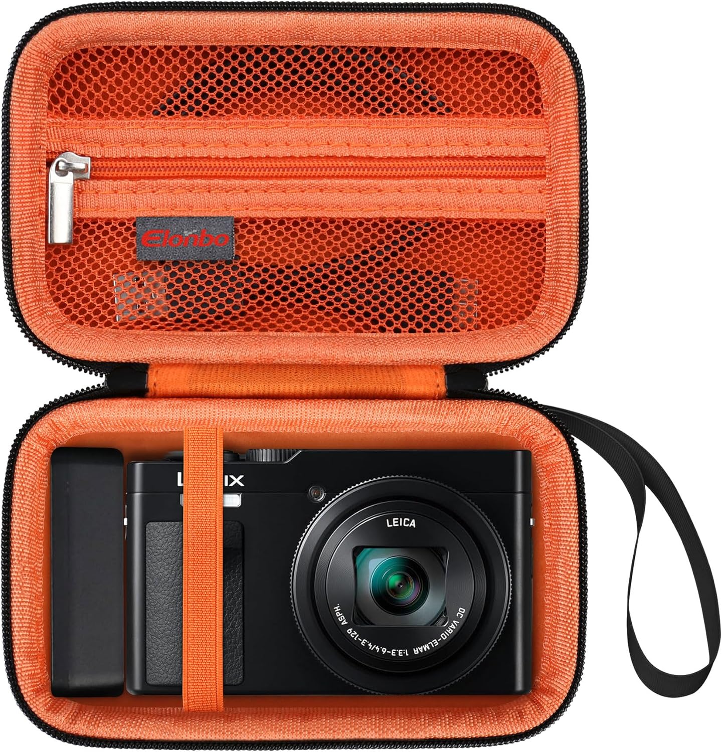 Elonbo Carrying Case for Panasonic Lumix DC-TZ99/ZS99/ LX10/ ZS60/ ZS70/ ZS80/ ZS200/ ZS100 4K Digital Camera, Vlogging Camera Travel Bag Storage Cover, Mesh Pocket Fits Battery Charger. Pink