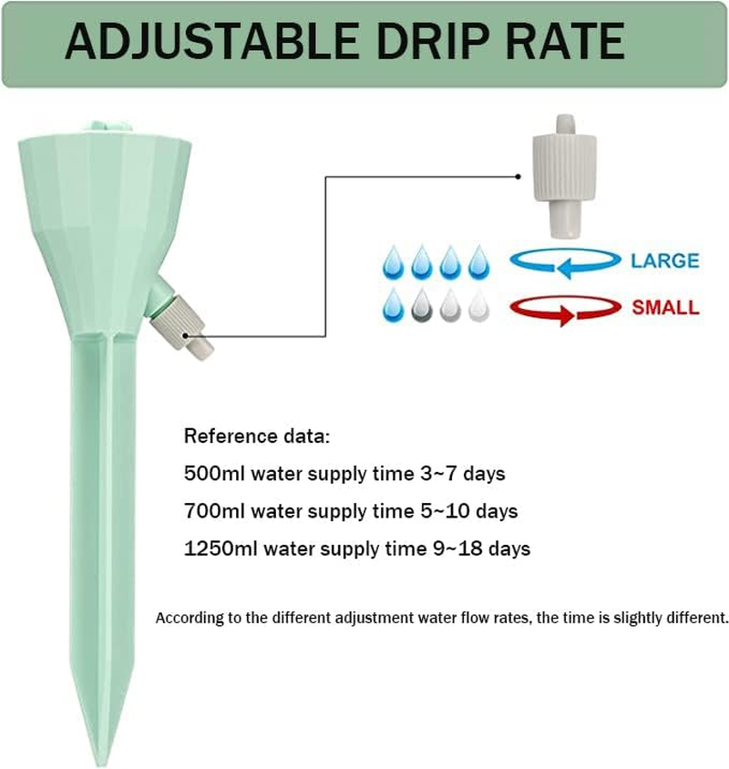Self Plant Watering Spikes, Auto Bottle Drippers Irrigation Devices, Vacation Automatic Plants Water System with Adjustable Waterer Slow Release Control Valve Switch Design for House, Garden image number 2