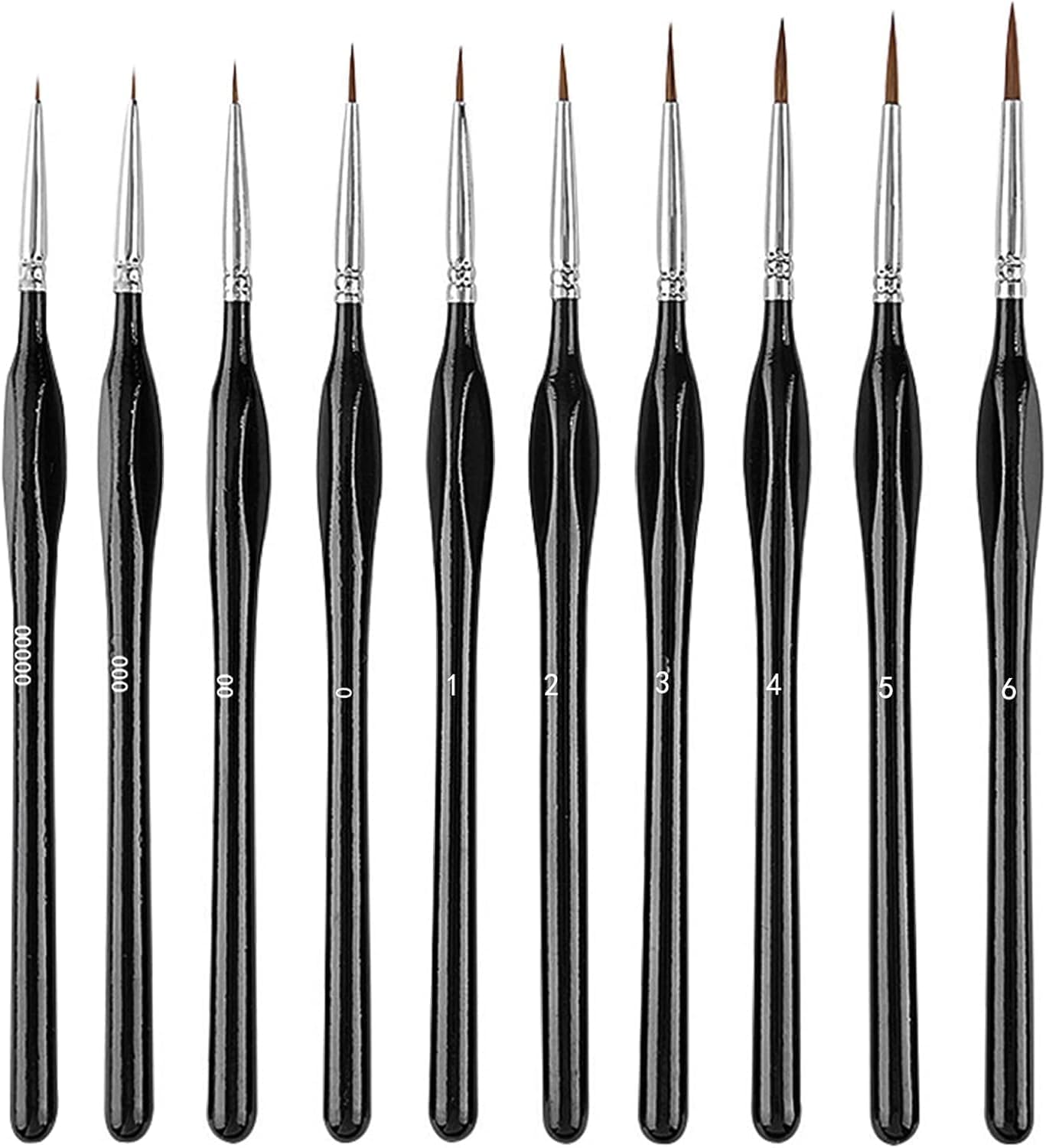 Paint Brushes Set, Flat round Pointed Tip Paint Brushes for Fine Detailing Art Painting Acrylic Watercolor Oil Gouache Tempera and Body Painting (Blue 10Pcs+Black 10Pcs)
