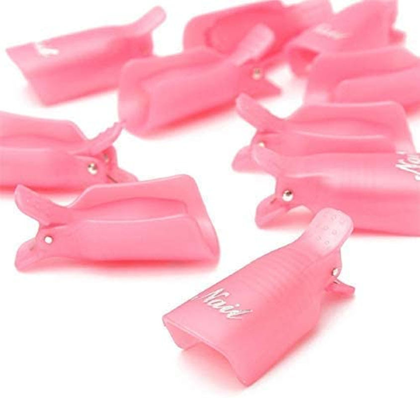 Uandhome 10Pcs Acrylic Nail Art Soak off Cap Clip, UV Gel Polish Remover Wrap Cleaner Tool for Fingernail, Nail Polish Gel Remover Tools image number 5