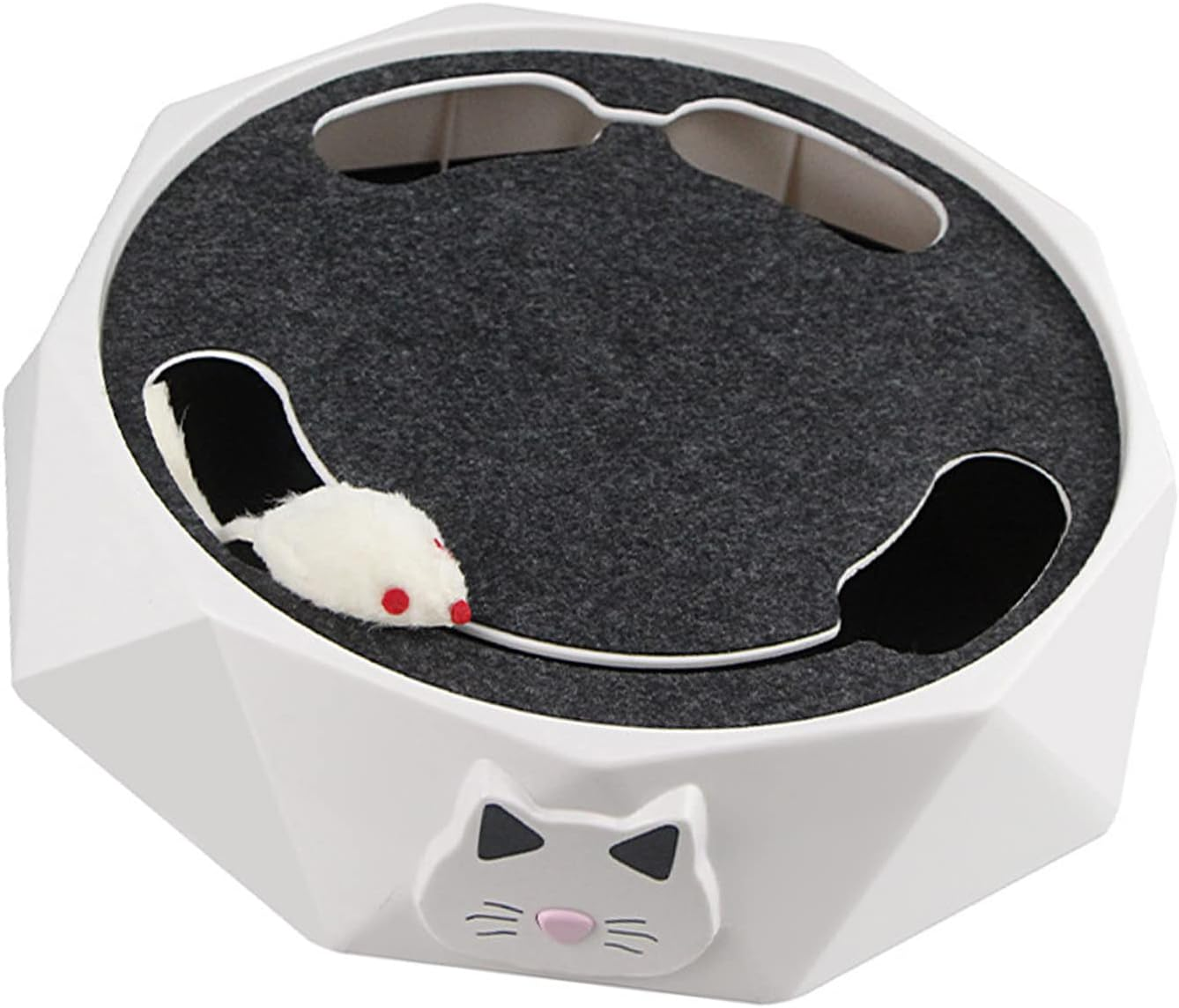 EVTSCAN Interactive Cat Turntable Toy, Supports Two Aadjustable Speeds, Automatic Puzzle Catch Mouse Play Cat Toy, for Pet Supplies