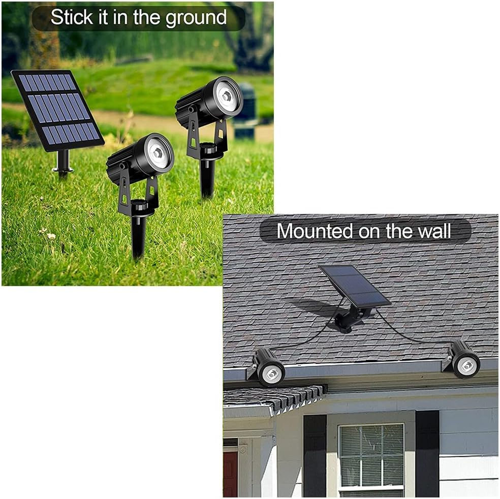 T-Sun Solar Spotlight, 2-In-1 Solar Landscape Lights Colour Changing, Dusk-To-Dawn IP65 Waterproof Solar Garden Spot Lights, 2 Lighting Modes Security Wall Lighting for Lawn, Patio, Yard image number 6