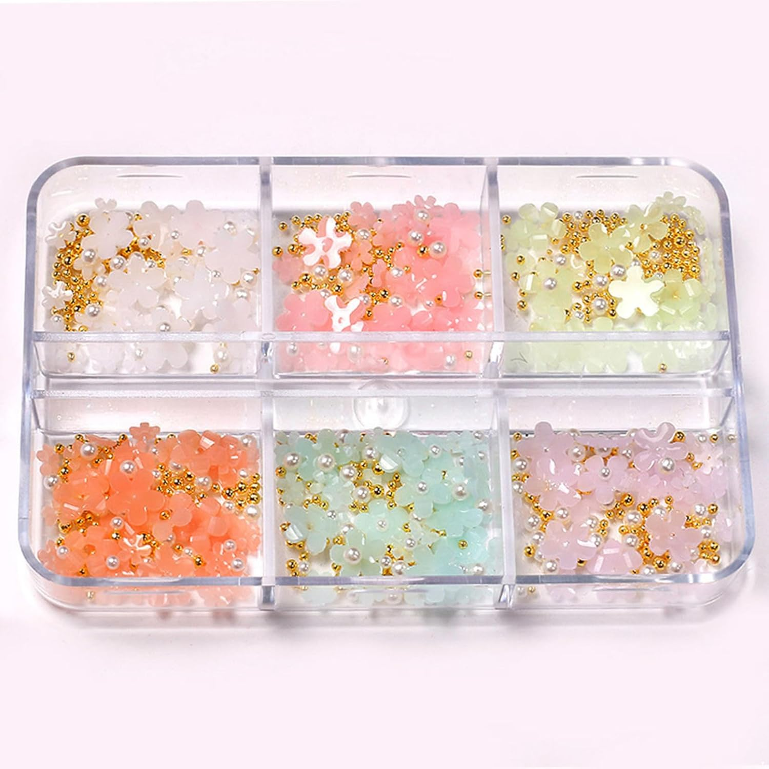 Moggemol Elegant 3D Flower Nail Stickers Self Adhesive Floral Nail Art Decals Small Blossom Designs for Women Girls DIY Manicure Type E One Size - Type F image number 5