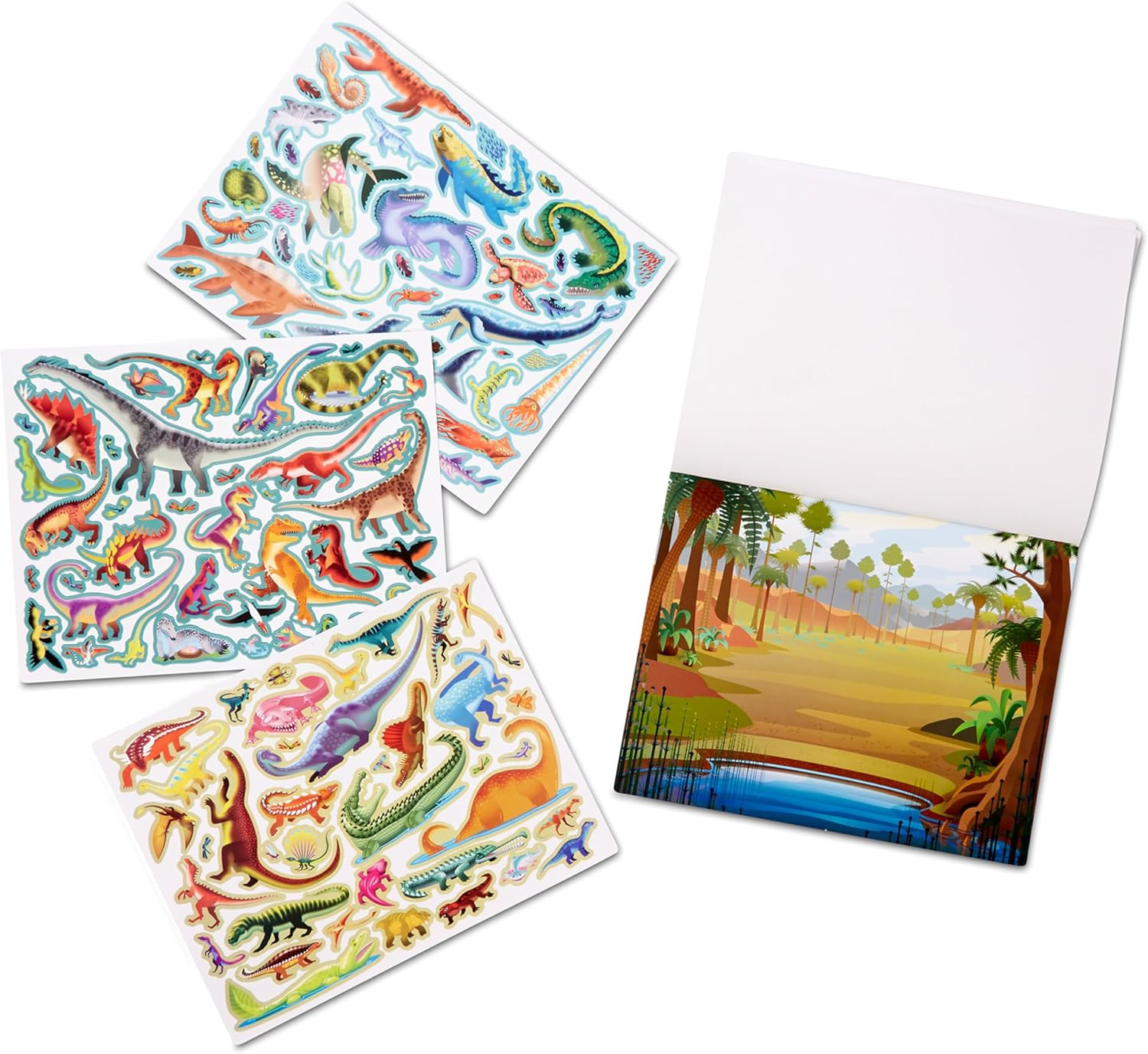 Melissa & Doug Reusable Sticker Pad &ndash; Prehistoric Dinosaurs Activity Book for Kids Age 3+ image number 2