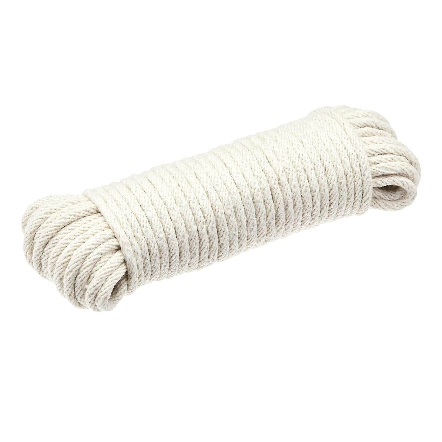 Amazon Basics Natural Cotton Braided Rope, All-Purpose, Clothesline, 3/16 Inch X 50 Foot (4.5Mm X 15M), off White image number 3