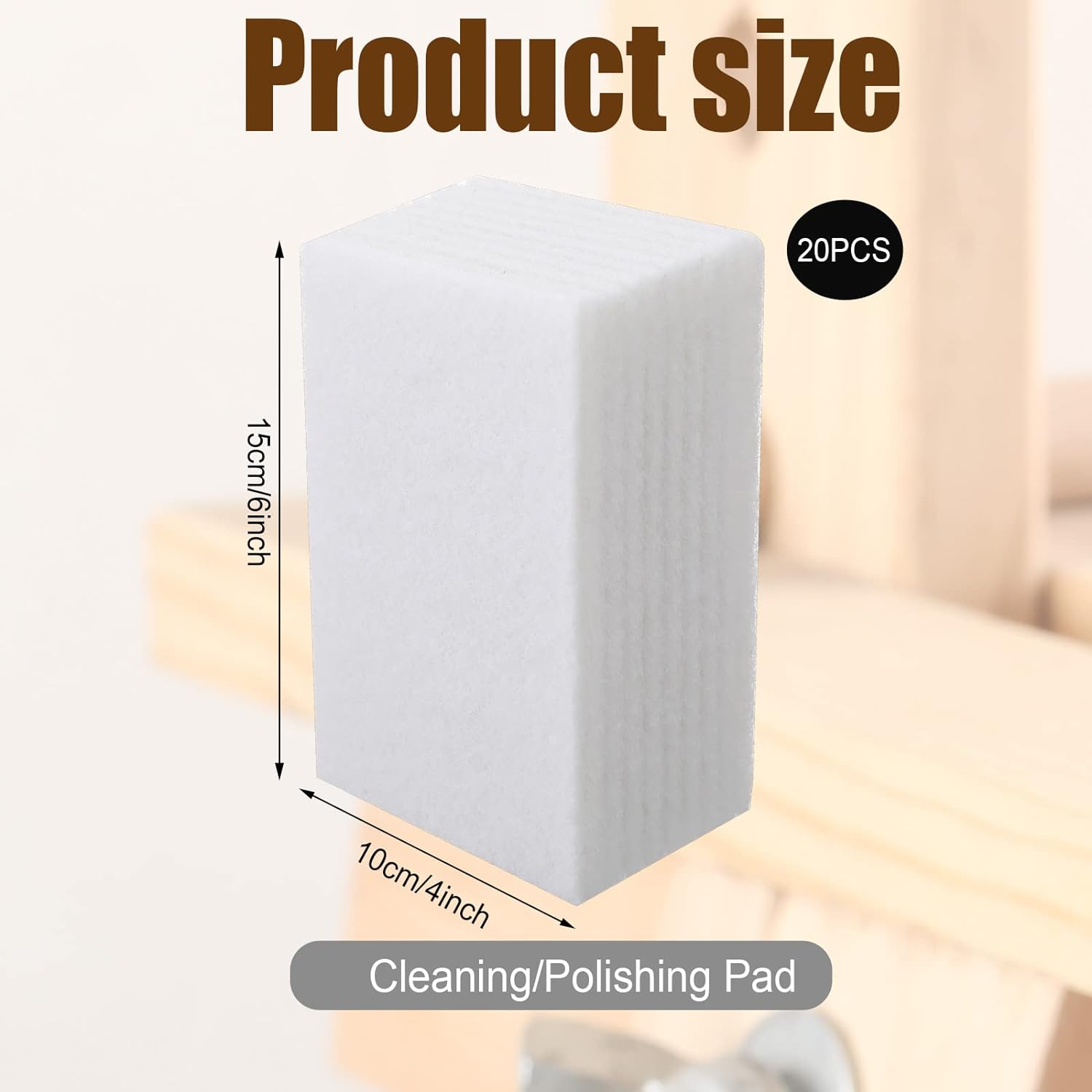 20 Pieces White Scrubbing Pad Non Scratch Scouring Pads Non Woven Scouring Sponge Multipurpose Abrasive Multi Surface Scrubber for Cleaning Polishing(4 X 6 Pulgadas) image number 2