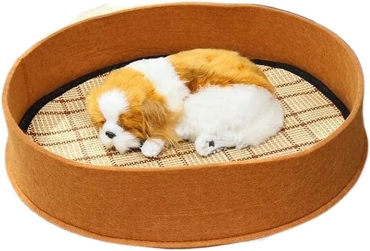 Dog Bed Cat House Pet House Pet Bed Cooling Calming Pad Bed Felt Pet Bed Summer Sleeping Dog Cat Bed Kennel for Dogs Cats Dog House Cat Bed Pet Nest (Color : Dark Gray, Size : 40 * 40 * 8CM)