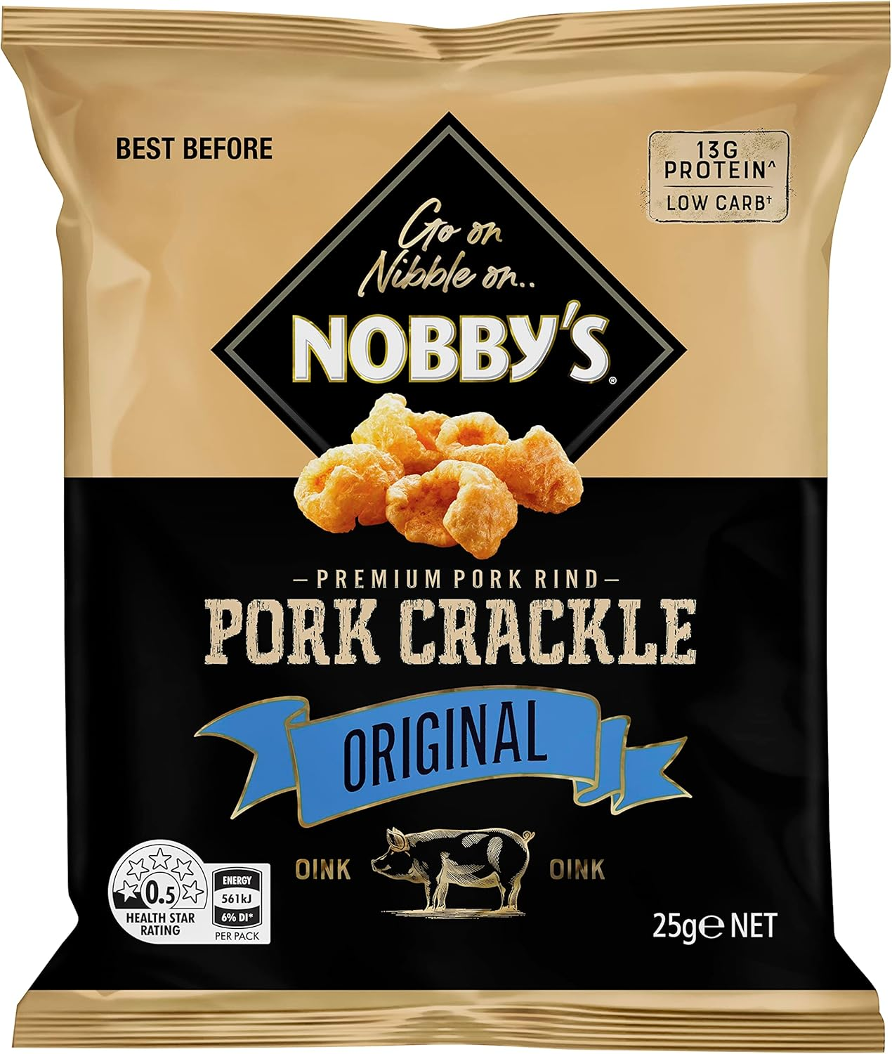 Nobby'S Pork Crackle Snack Pack Original 25G