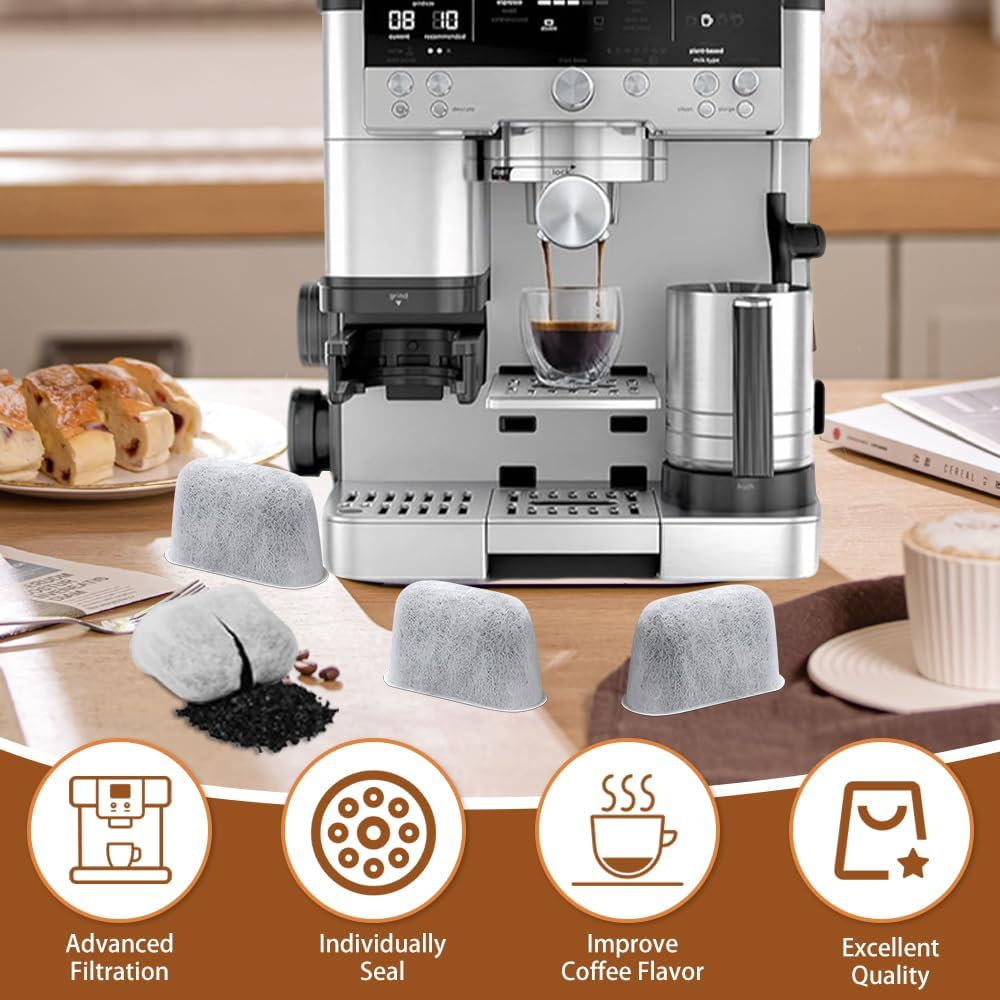 LYPPUL 12 Pieces Water Filter Inserts for Ninja Luxe Cafe, Activated Carbon Espresso Machine Filter, Ninja Portafilter Machine for Ninja Luxe Premier ES601EU & Ninja Luxe Pro ES701EU for Home, Cafe image number 2