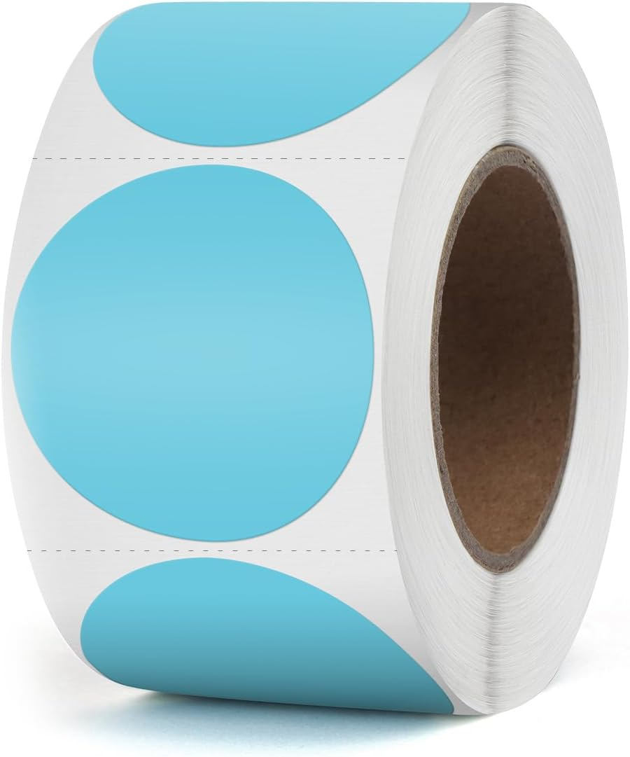 Khaki round Thermal Labels 1.5 Inches Circle Thermal Sticker Paper Self-Adhesive Waterproof Dot Stickers for Busineses & Warehouses 500 PCS per Roll