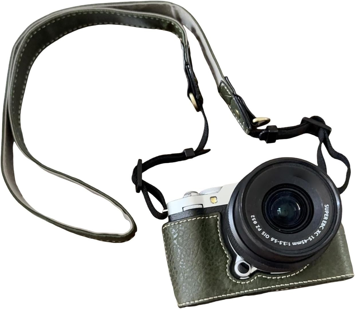 Bewinner Half Leather Case Kit for X M5, Retro Leather Camera Case with Shoulder Strap, Portable Detachable Carrying Case, Portable and Protecting, anti Scratch and Impact (Green) image number 2