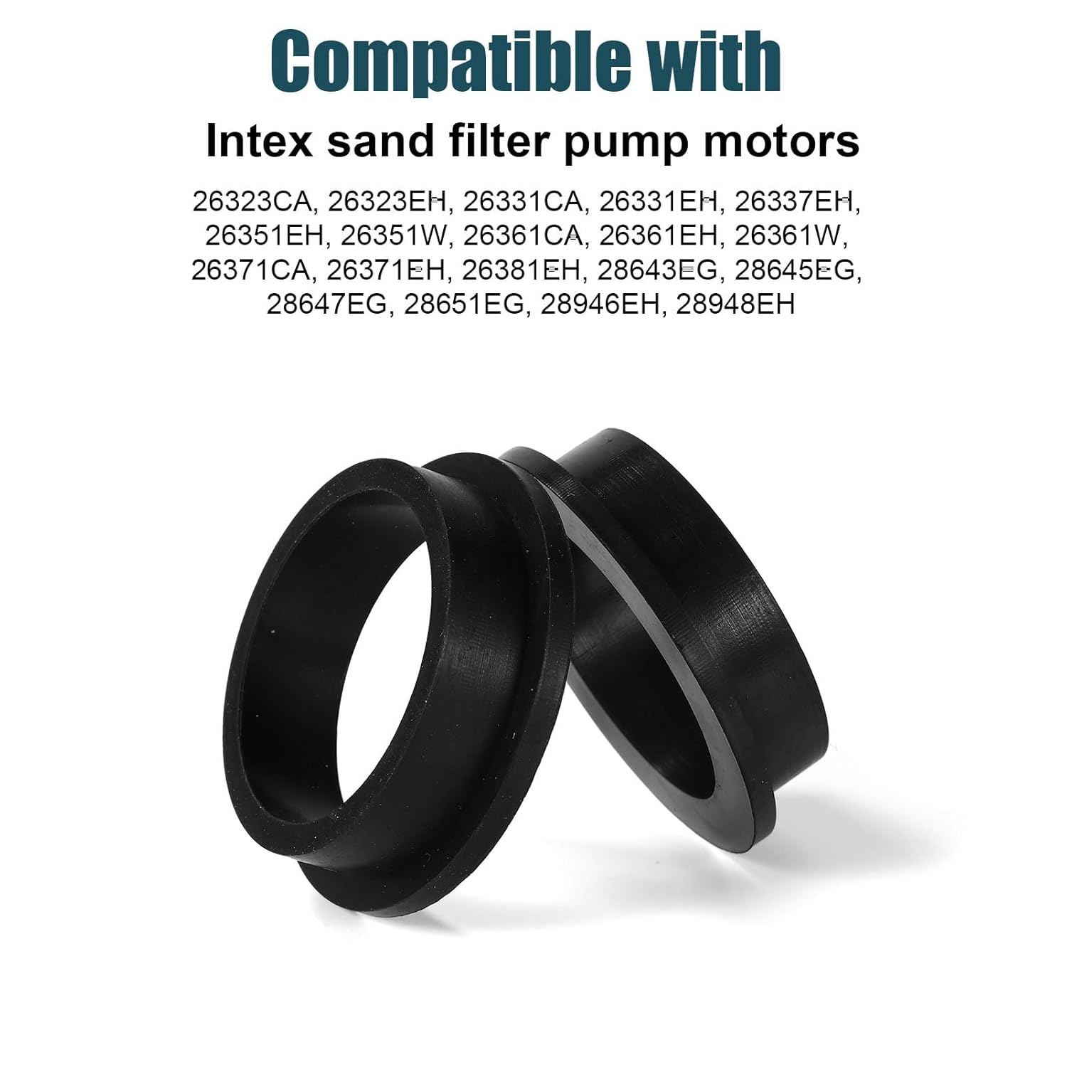 5Pcs 11228 and 2Pcs 11412 Pool Pump Seal Gaskets, Black Rubber Pool L-Shape O-Ring Gaskets Compatible with Intex Sand Filter Pump Motors image number 3