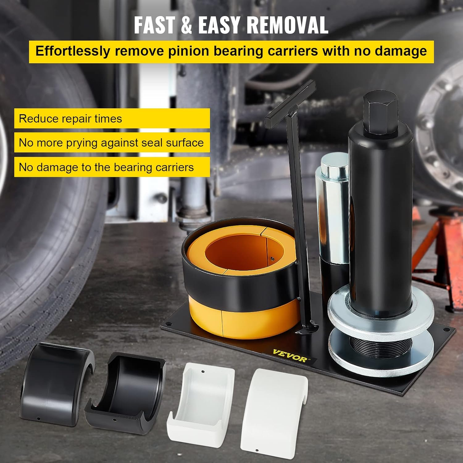 VEVOR Carrier & Pinion Bearing Puller, Compatible with Dana 30,40,50,60,70, 80, Ford 10.25" Bearings, Pinion Puller Tool with 3 Clamshells, 45# Steel Clamshell Bearing Puller for Auto Repair