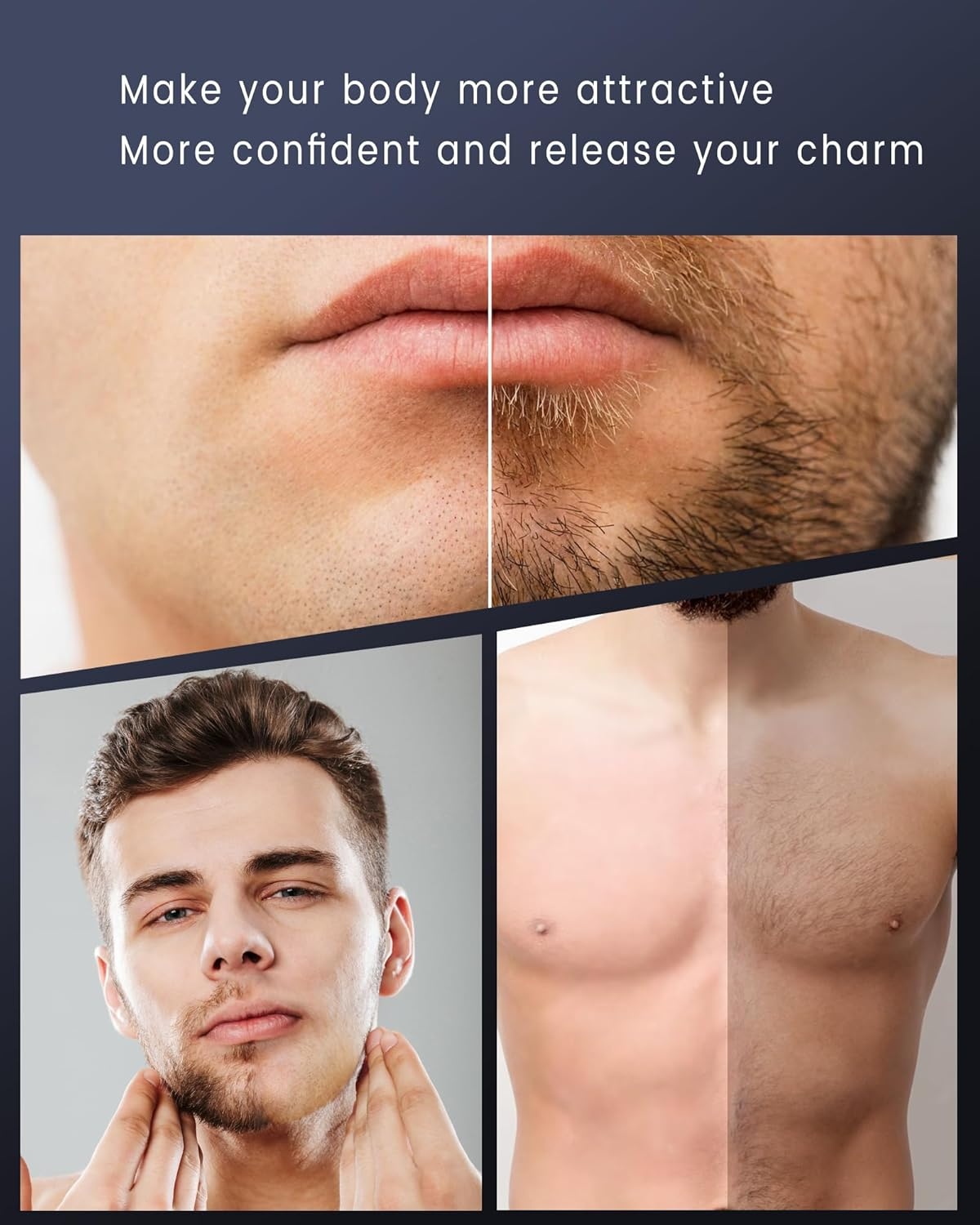 NUBACK Electric Back Shaver for Men, 3 in 1 Cordless Back Hair Trimmer for Men with Extendable Long Ergonomic Handle, Body Groomer Razor with Wider Blade (Black) image number 1