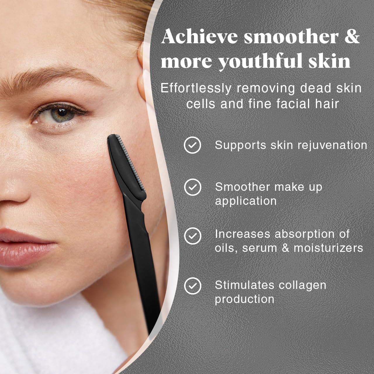 12-Piece Dermaplaning Tool - Facial Razors for Women and Men, Ideal for Facial Hair Removal, Eyebrow Trimming, and Skin Care - Black image number 1