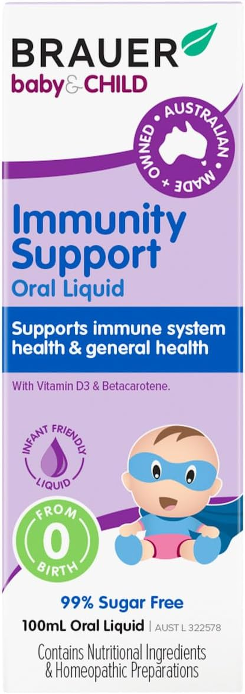 Brauer Natural Baby and Child Immunity Support Oral Liquid 100 Ml image number 1