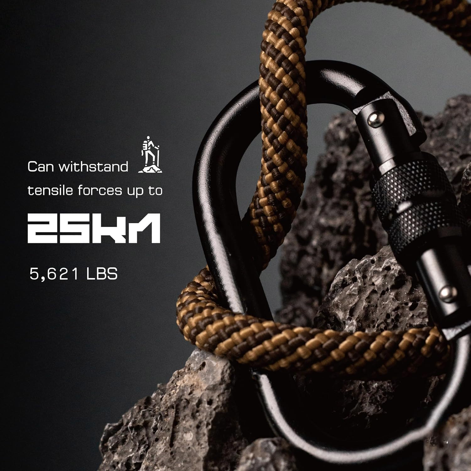 IONPSHG 25KN Heavy Duty Carabiner Clip Large Carabiner Clip Climbing Hook with Screwgate Multipurpose for Keychains Hammock Camping Gym Hiking Outdoor image number 1