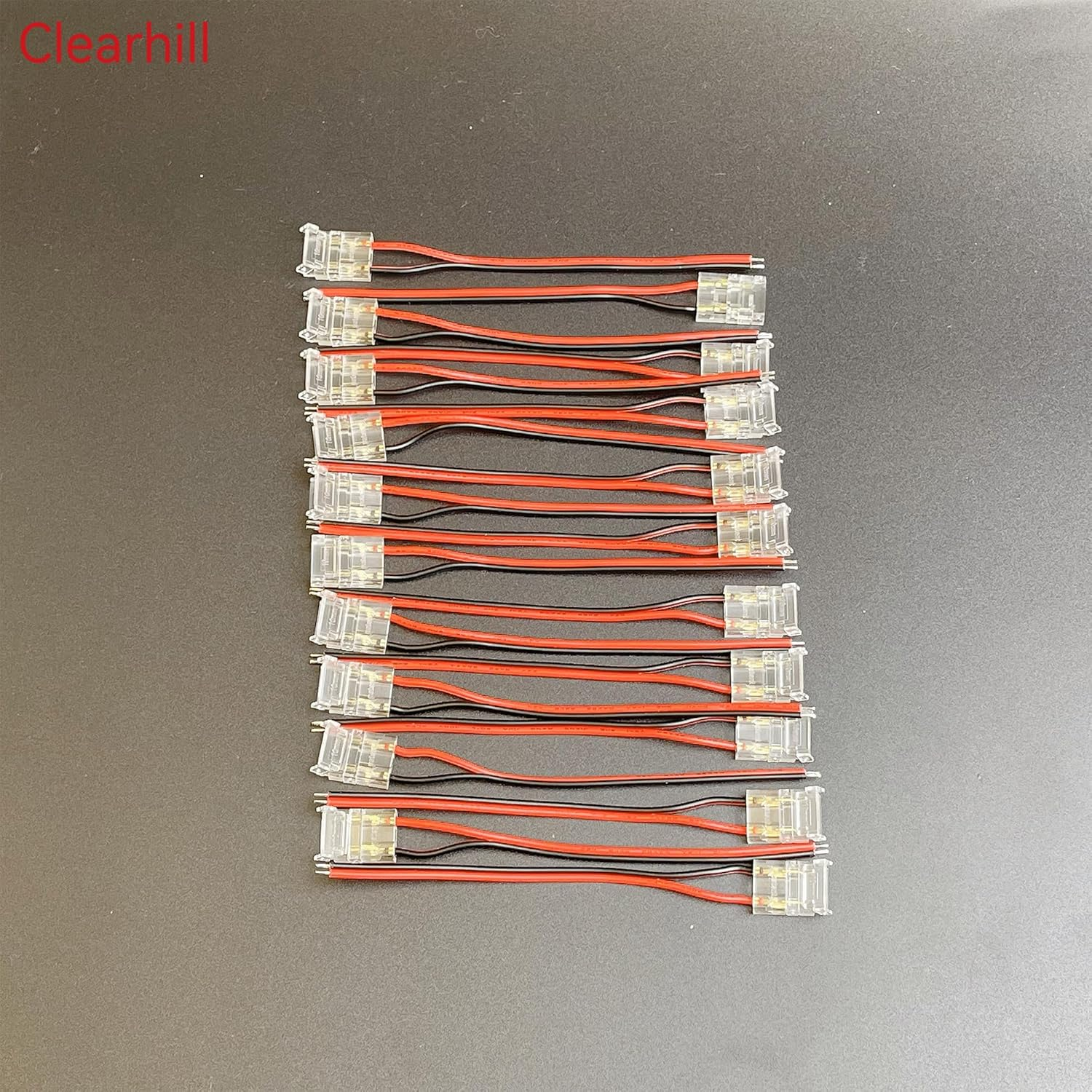 Clearhill 10Mm 2Pin 20Packs COB LED Strip Connectors,Solderless Strip to Wire Connectors + 10Cm Cable-Gapless Connection for 10Mm Single Color COB LED Strips image number 5