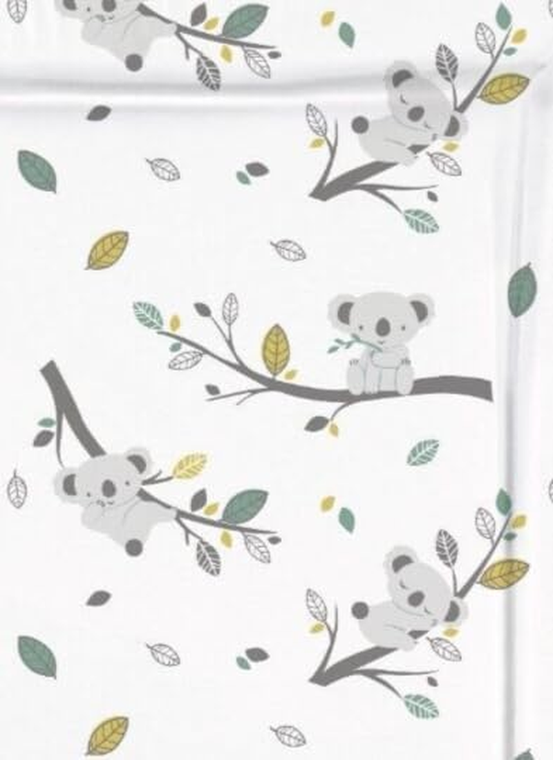 Deluxe Koala Bear Print Changing Mat, Large Waterproof, Easy Wipe, Soft Padded Premium Travel Friendly Change Mat, White image number 1