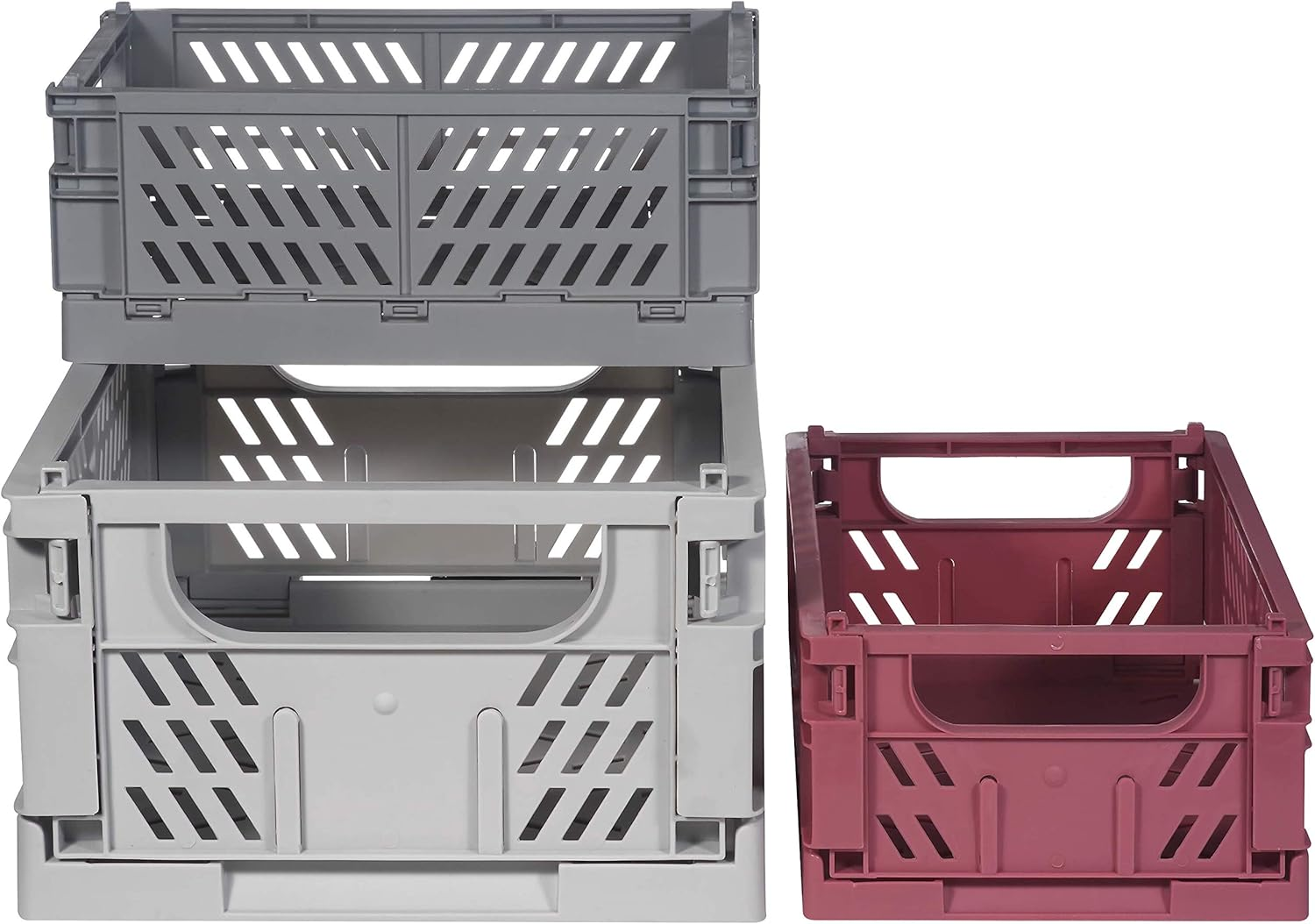 Kindsgut Clara Folding Storage Box Set, Foldable Plastic Storage Box, More Organisation in Subtle Colours and Simple Design, Stackable, Clara image number 1