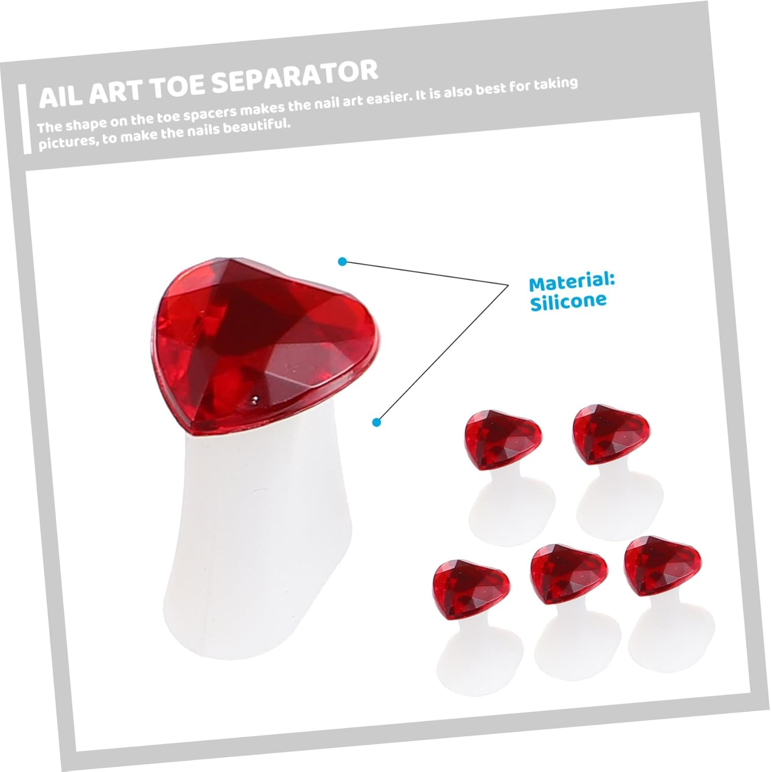 HAPINARY Silicone Toe Separators for Pedicure Nail Art Soft Toe Protectors Bunion Relief Corns Calluses Care Pentagram Design Suitable for Women and Home Salon Use image number 3