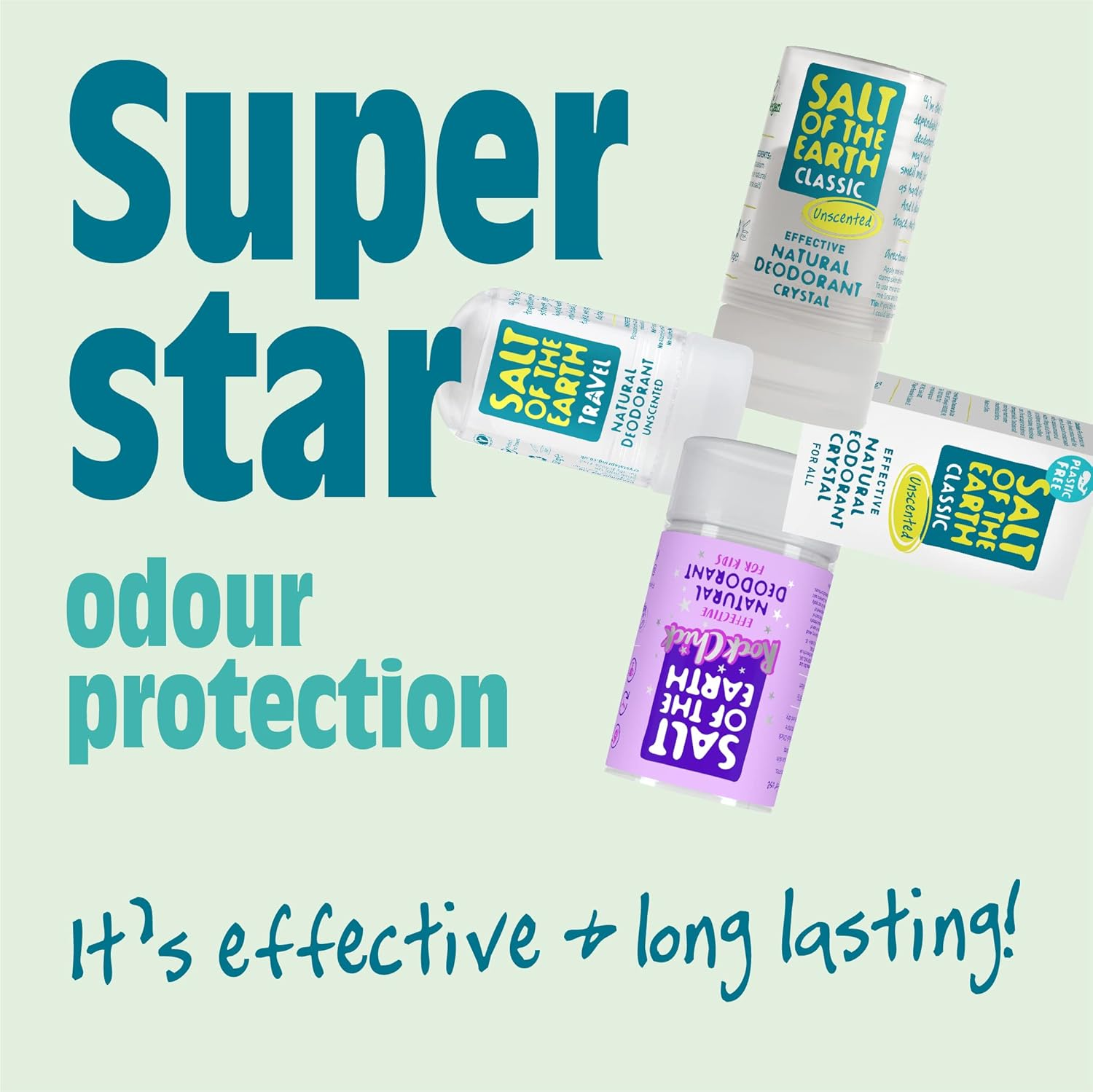 Salt of the Earth Natural Deodorant Crystal without Plastic, Odourless, No Perfume, Vegan, Long-Lasting Protection, No Animal Testing - 75 G image number 1