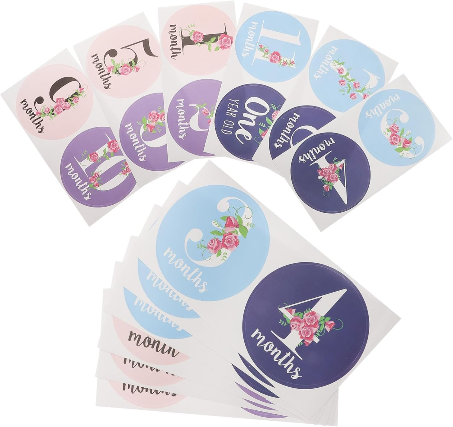 Generic Baby Stickers and Monthly Stickers for Newborns 12Pcs Creative Photo Prop for Babies for Newborn Memory Keepsake image number 3