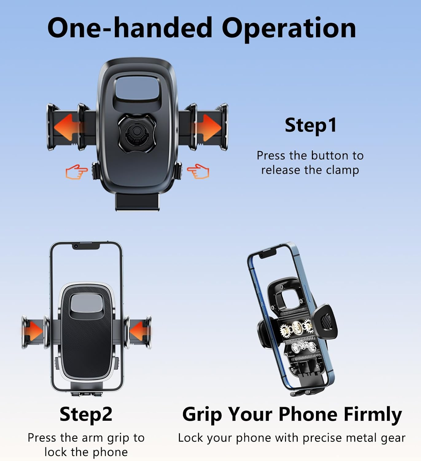 Universal 17Mm Ball Mount Phone Holder Clamp for Car Mount Replace [Dual Head Screen Phone Holder Clip Head Accessory]