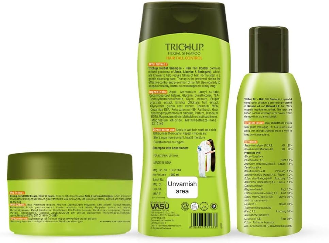 Trichup Healthy Hair Care Kit (Healthy Long & Strong Oil (200Ml), Health Long & Strong Shampoo (200Ml), Healthy Long & Strong Cream (200Ml) (PACK of 3) image number 1