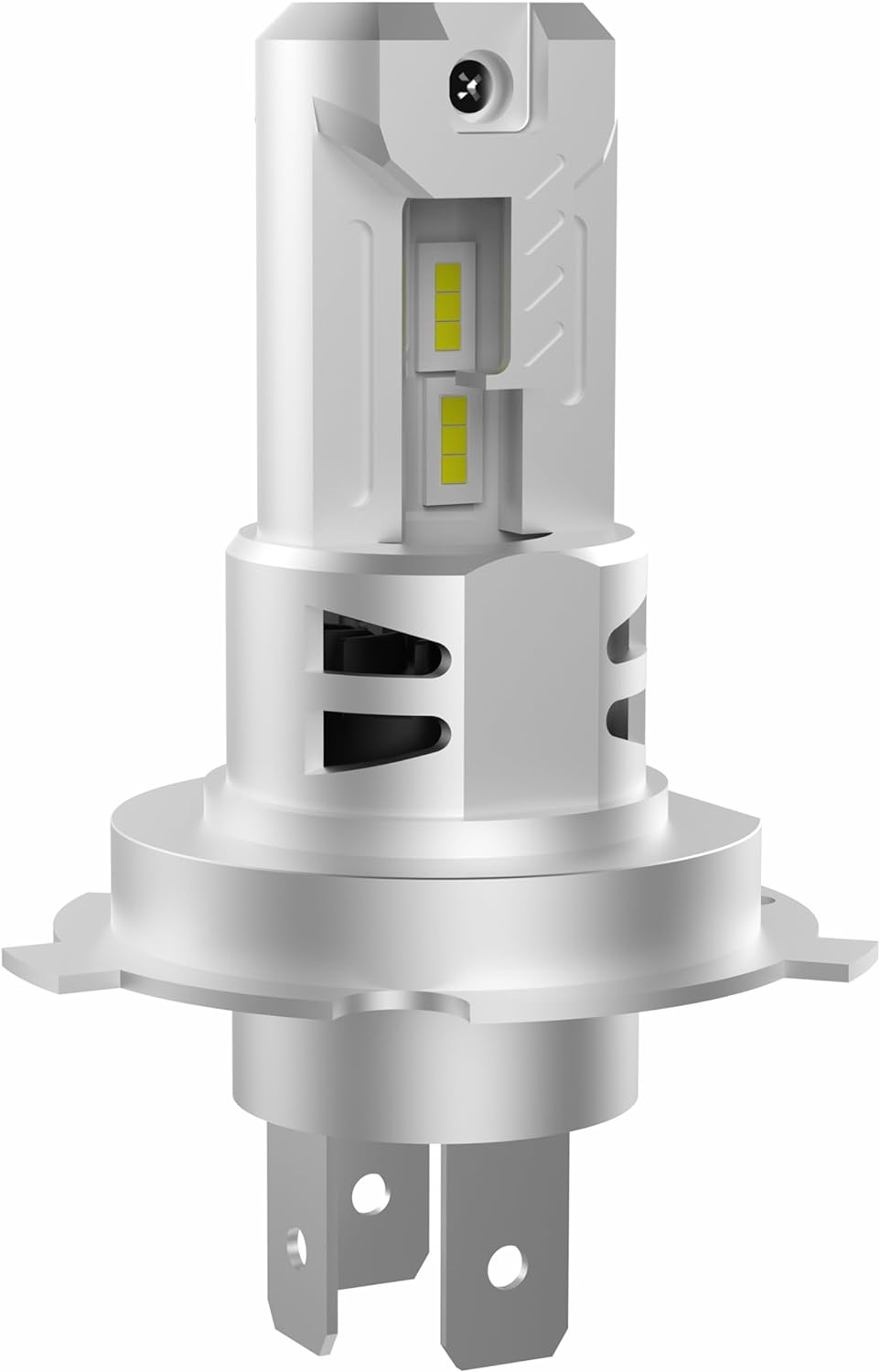 H4 9003 HS1 HB2 Motorcycle LED Headlight Bulbs 6000K Cool White 500% Brighter 12V OEM Replacement 1:1 Mini Size Plug and Play Built in Cooling Fan, Pack of 1 image number 2