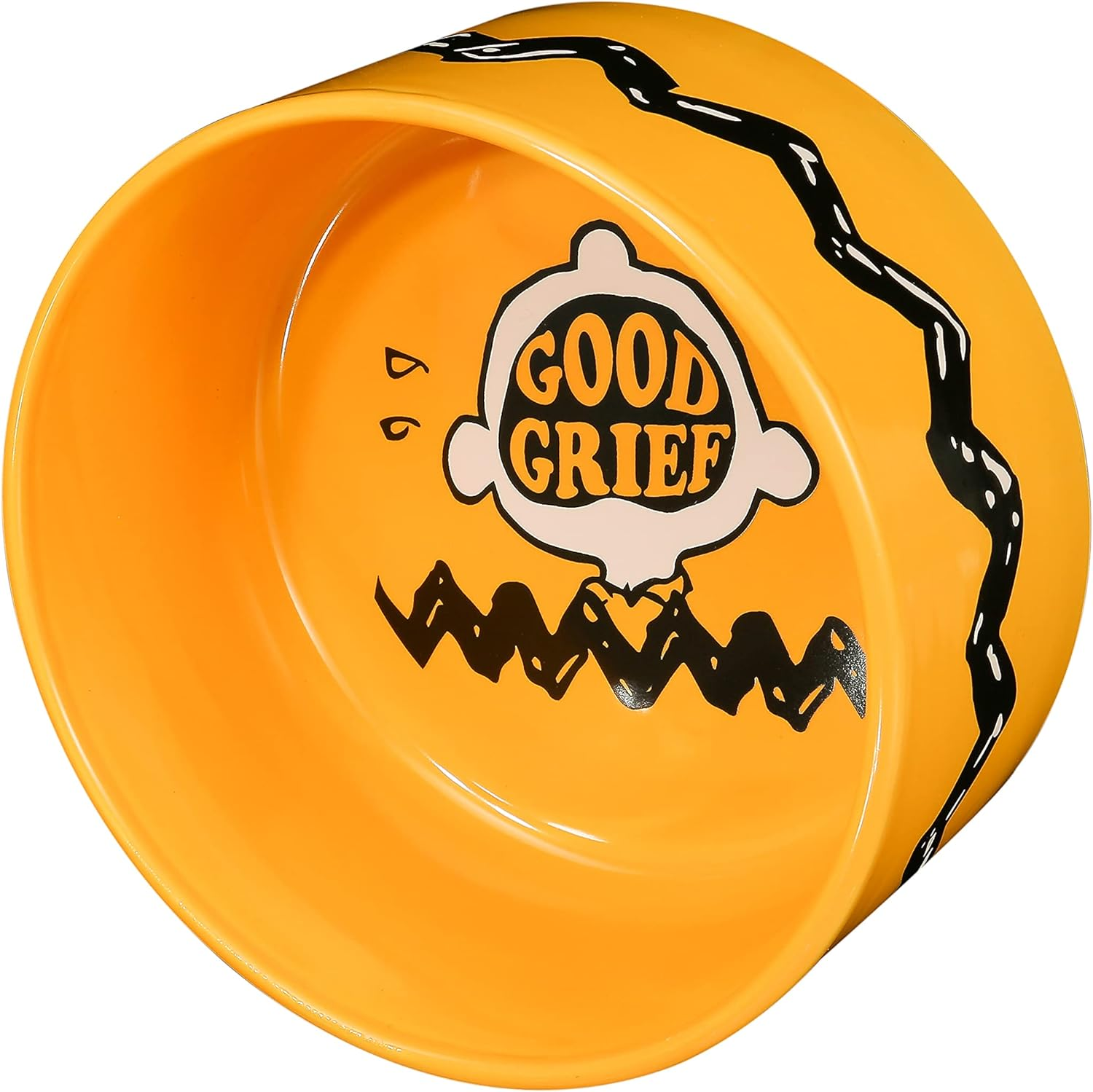Peanuts Ceramic Dog Bowl Good Grief Charlie Brown | Yellow Ceramic Peanuts Dog Bowl Holds up to 3.5 Cups Dog Food or Water | Dog Water Bowl and Dog Food Bowl from Peanuts image number 3