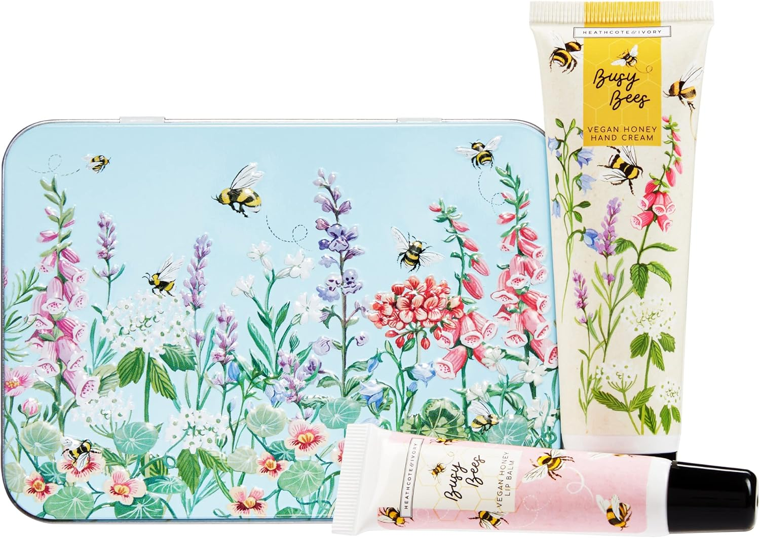 Heathcote & Ivory Busy Bees Hand & Lip Tin | 50Ml Hand Cream & 10Ml Lip Balm | Enriched with Essential Oils | Cruelty Free & Vegan Friendly | Travel Friendly Sizes image number 6