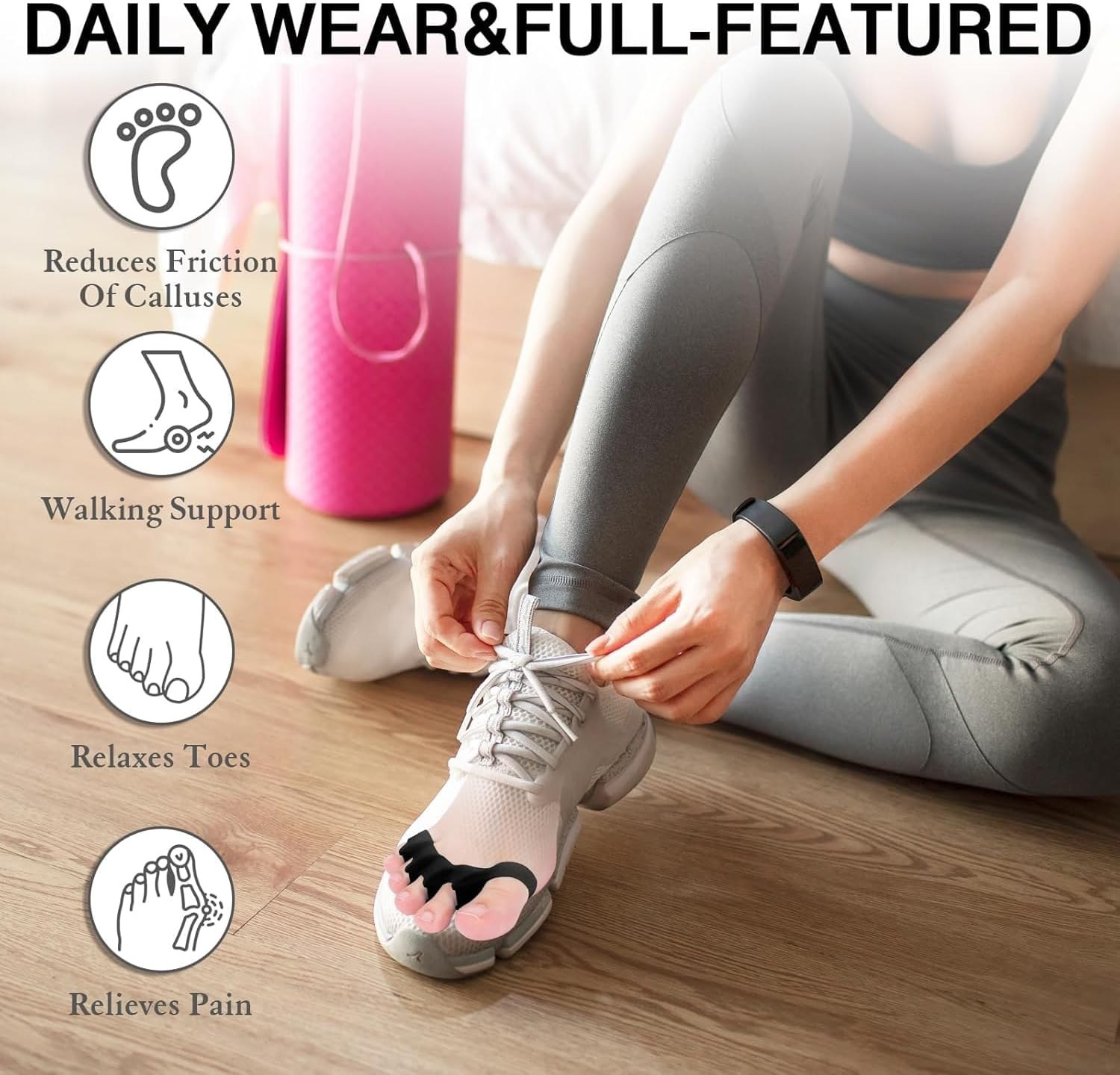 2Pcs Toe Separators for Women &ndash; Big Toe Alignment and Foot Comfort image number 4