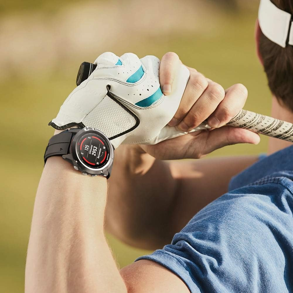 ANCOOL Compatible with Fenix 6/Fenix 7/Fenix 6 Pro/Fenix 7 Pro Bands Soft Silicone Easy Fit 22Mm Watch Bands Replacement for Fenix 5/Fenix 5 Plus/Forerunner 935/945 Smartwatches (Black) image number 1