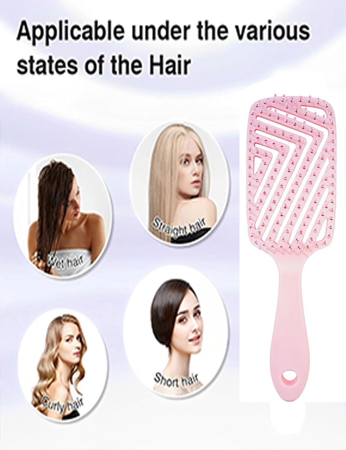 Detangler Hair Brush for Wet and Dry Hair, Comfortable Detangling Brush, Vented and Curved Hair Brush for Women Men Kids image number 2