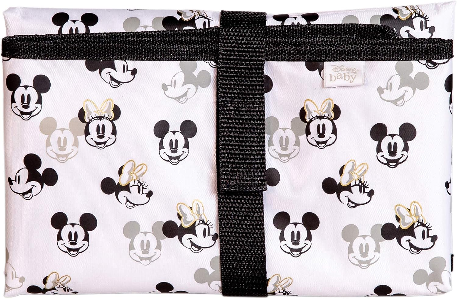 J.L. Childress Disney Baby by Full Body Portable Changing Pad for Baby, Mickey Minnie Ivory, 19X30 Inch (Pack of 1)