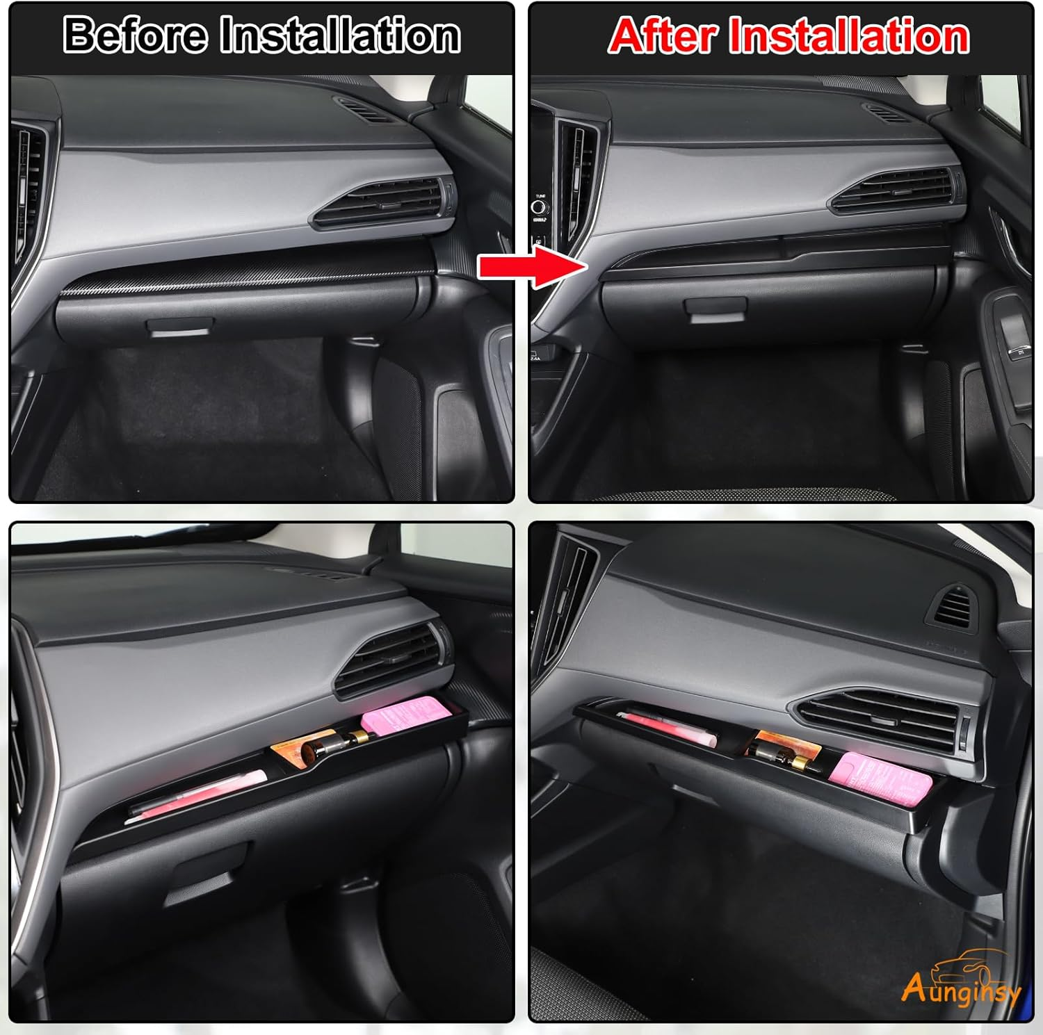 Aunginsy Passenger Dashboard Organizer Tray Compatible with Subaru Crosstrek 2024 2025 & WRX 2022-2024 Center Console Dashboard Table Tray Passenger Co-Pilot Side Storage Box Tray ABS Accessories image number 5