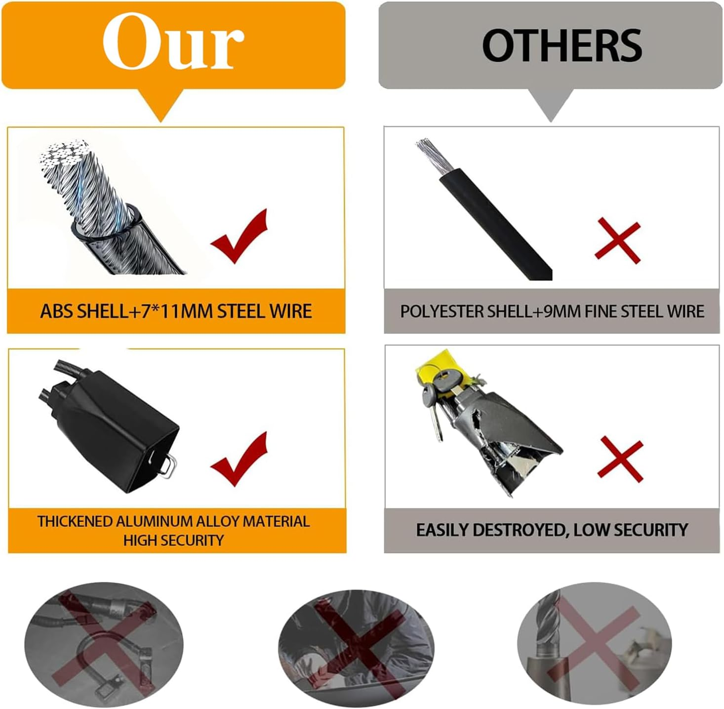 Steering Wheel Lock,Car Steering Wheel Lock,Max 45Cm Length Secure Car Device,With 3 Keys ABS, for Security Fit Most Vehicles Truck SUV Van Golf Cart, Yellow